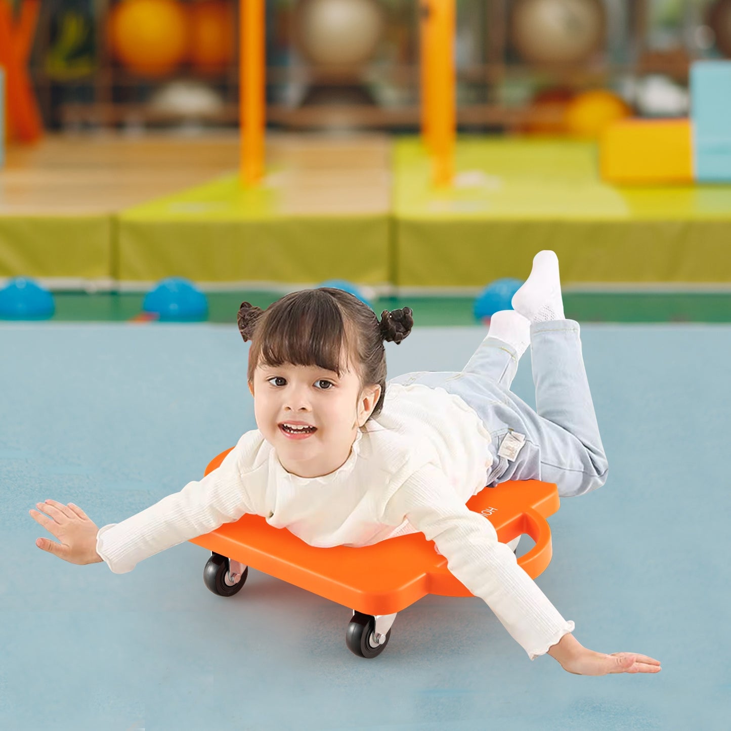 6-Pack Kids Scooter Board with Handles and Non-Marring Casters Kids Crystal