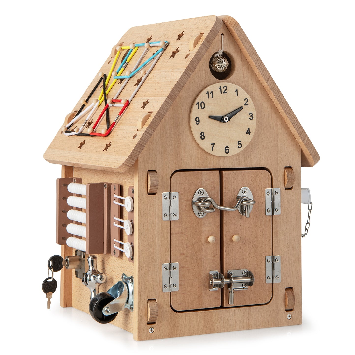Multi-purpose Busy House with Sensory Games and Interior Storage Space Kids Crystal