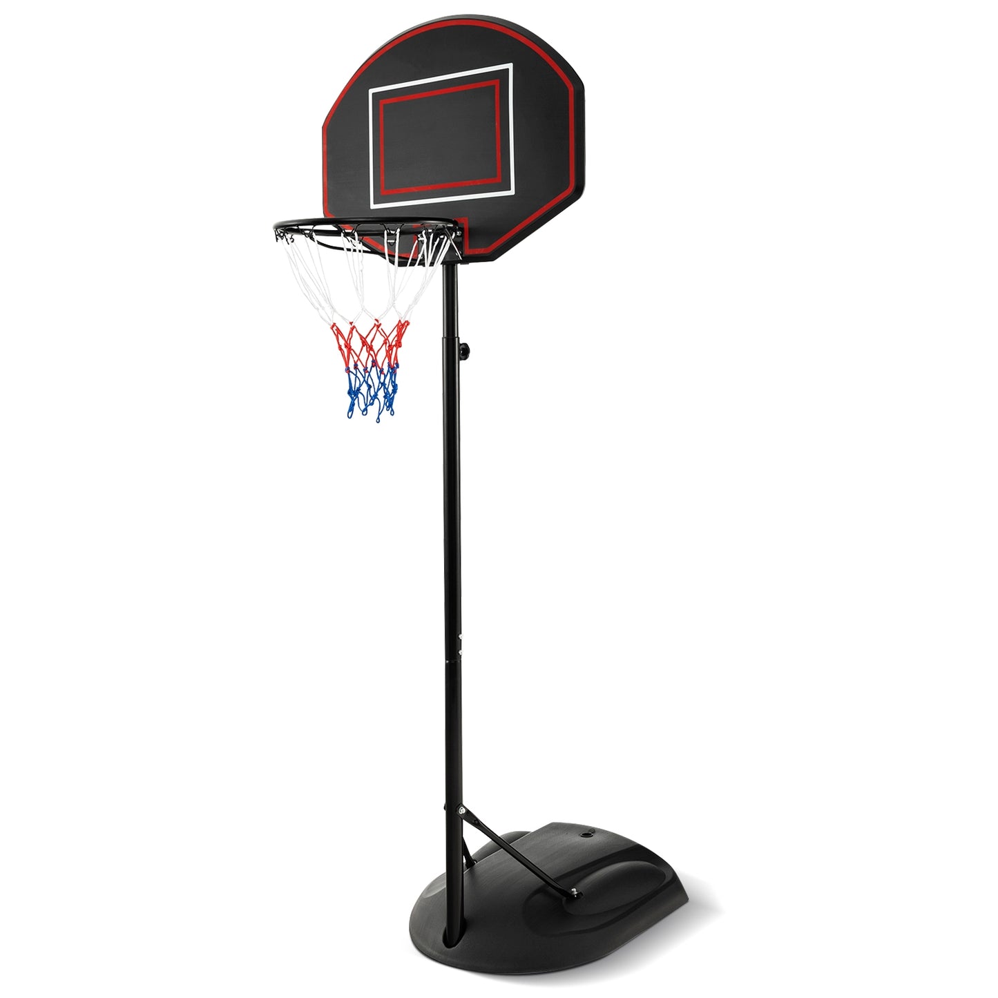 5.5 to 7.5 FT Adjustable Portable Basketball Hoop System with Anti-Rust Stand and Wheels Kids Crystal