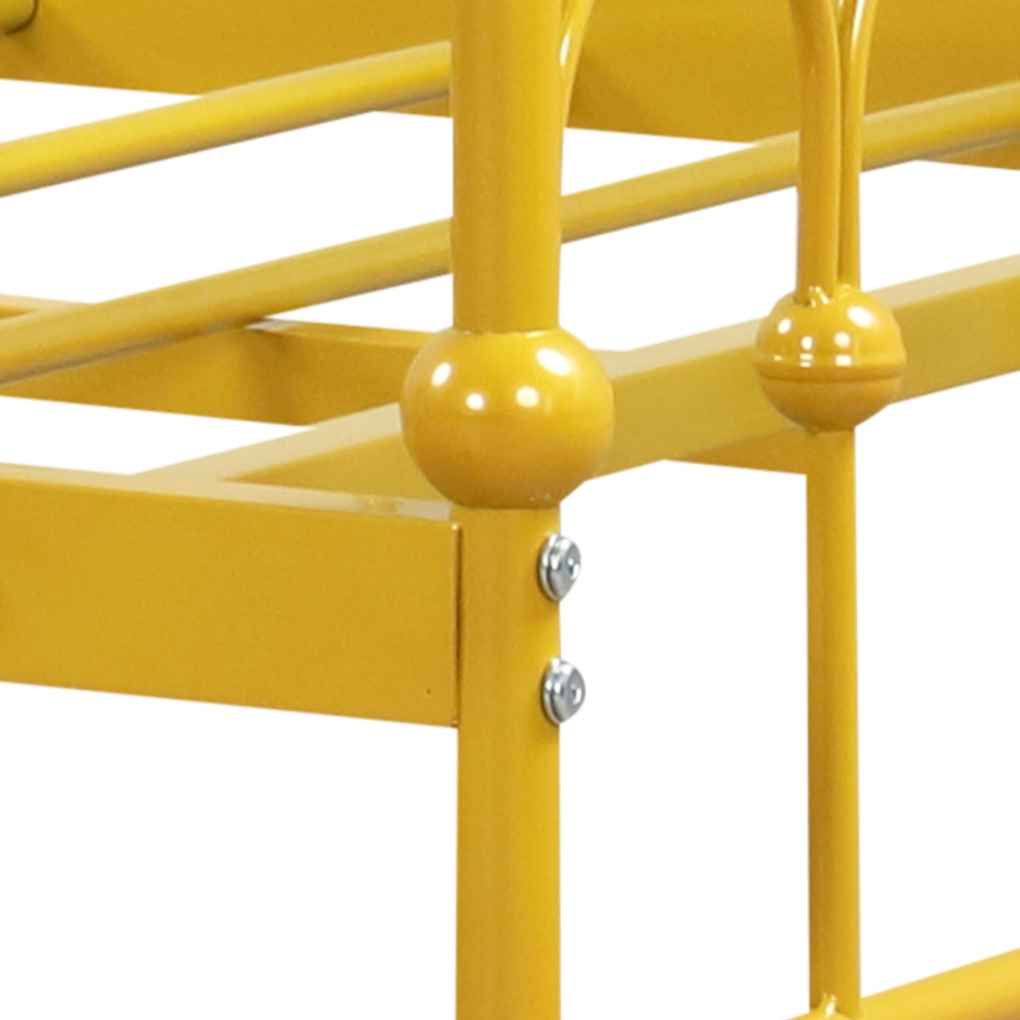 Twin Size Golden Metal Daybed with Trundle and Lockable Wheels-Twin Size Kids Crystal