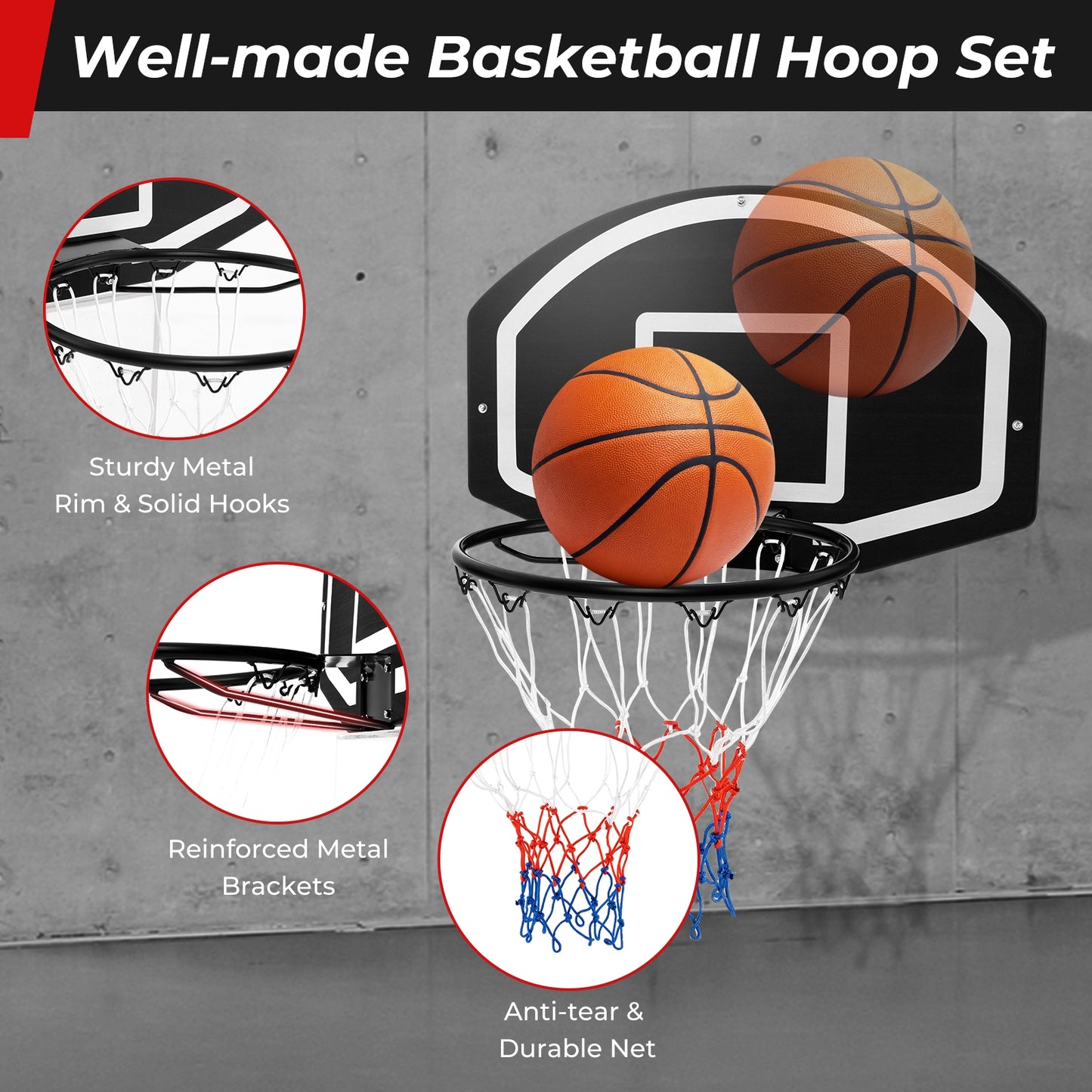 Wall Mounted Basketball Set for Kids Teens Adults Kids Crystal