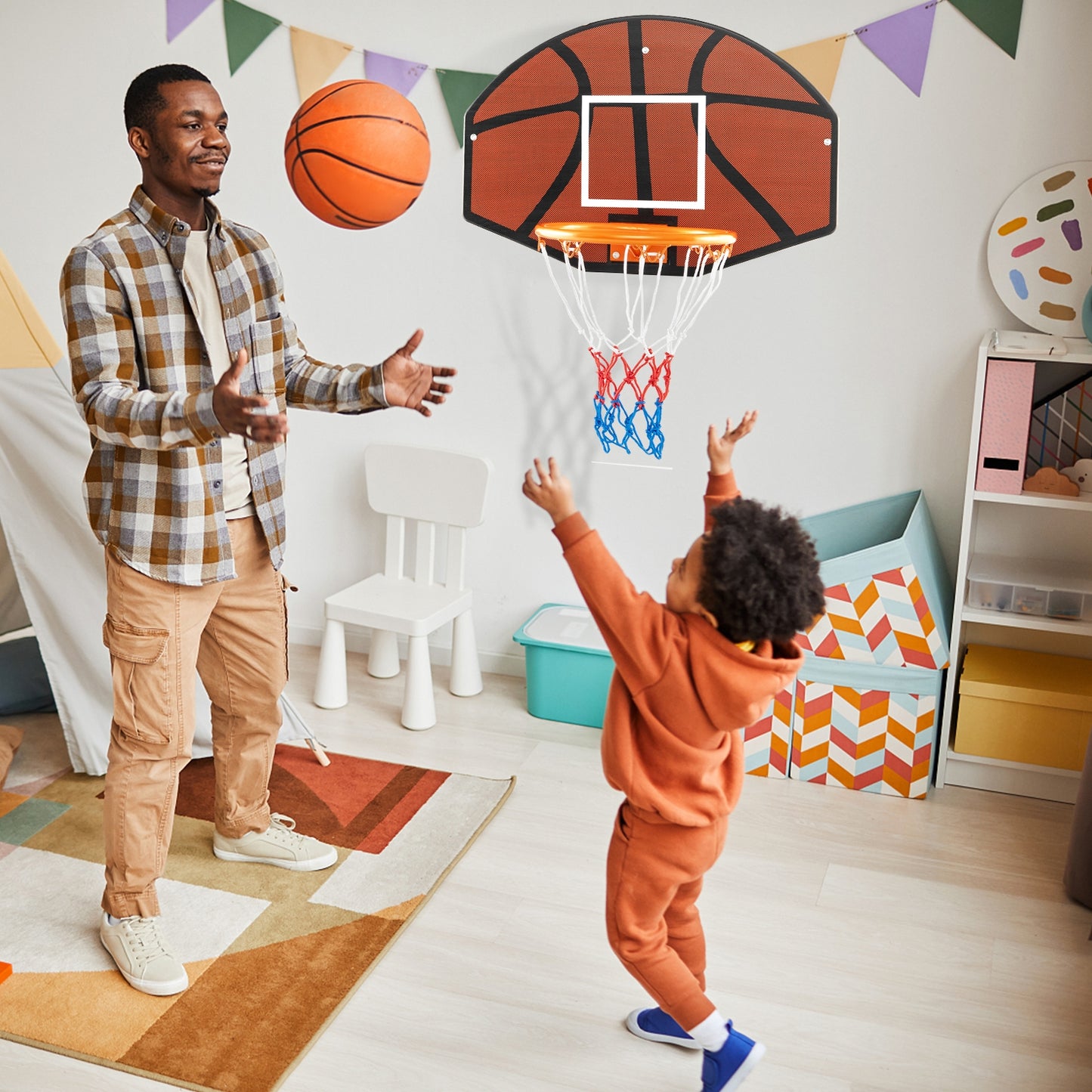 Indoor Outdoor Basketball Games with Large Shatter-proof Backboard Kids Crystal