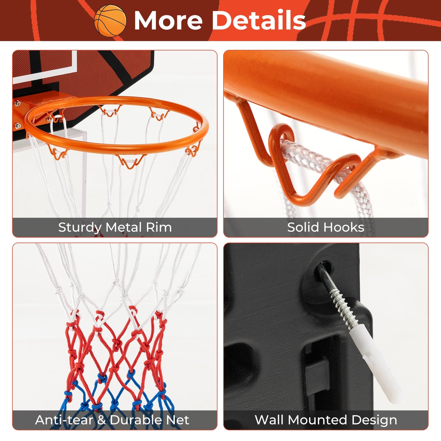 Indoor Outdoor Basketball Games with Large Shatter-proof Backboard Kids Crystal