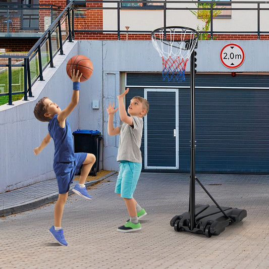 8.5 to 10 FT Adjustable Portable Basketball Hoop Stand with Fillable Base and 2 Wheels Kids Crystal