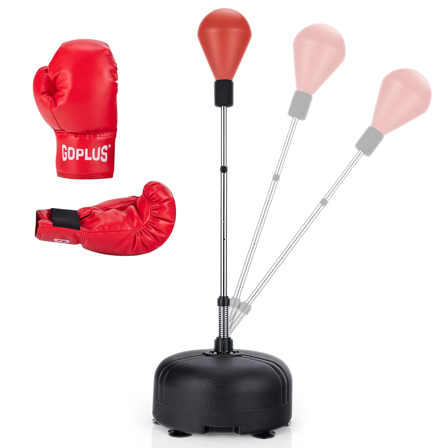Adjustable Freestanding Punching Bag with Boxing Gloves-Red Kids Crystal