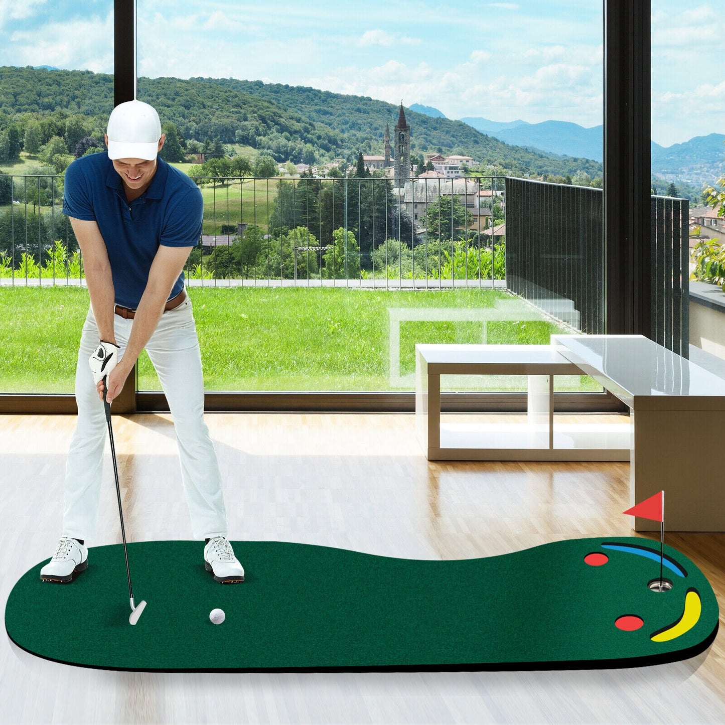 Golf Putting Green Set for Indoor Outdoor Use Kids Crystal