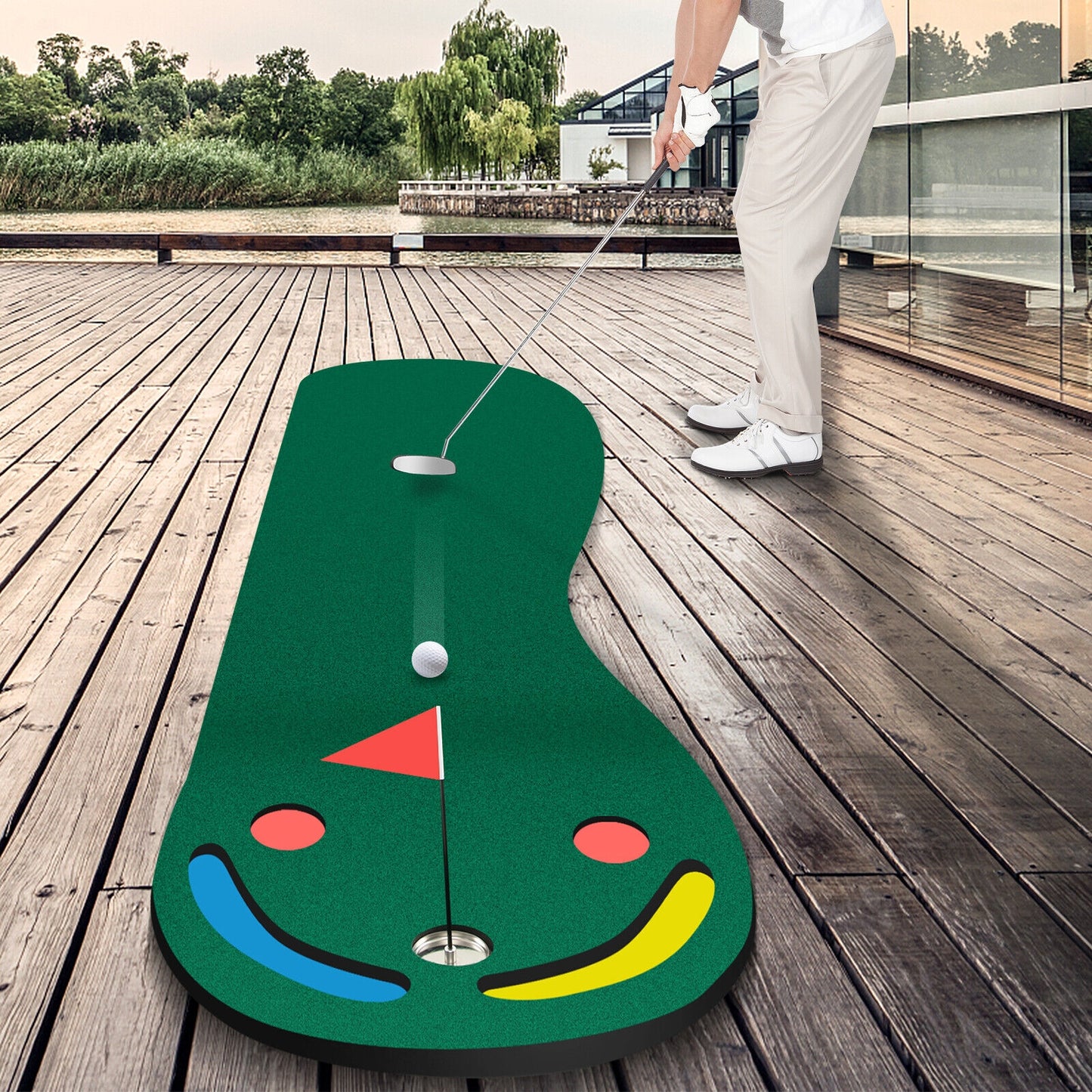 Golf Putting Green Set for Indoor Outdoor Use Kids Crystal