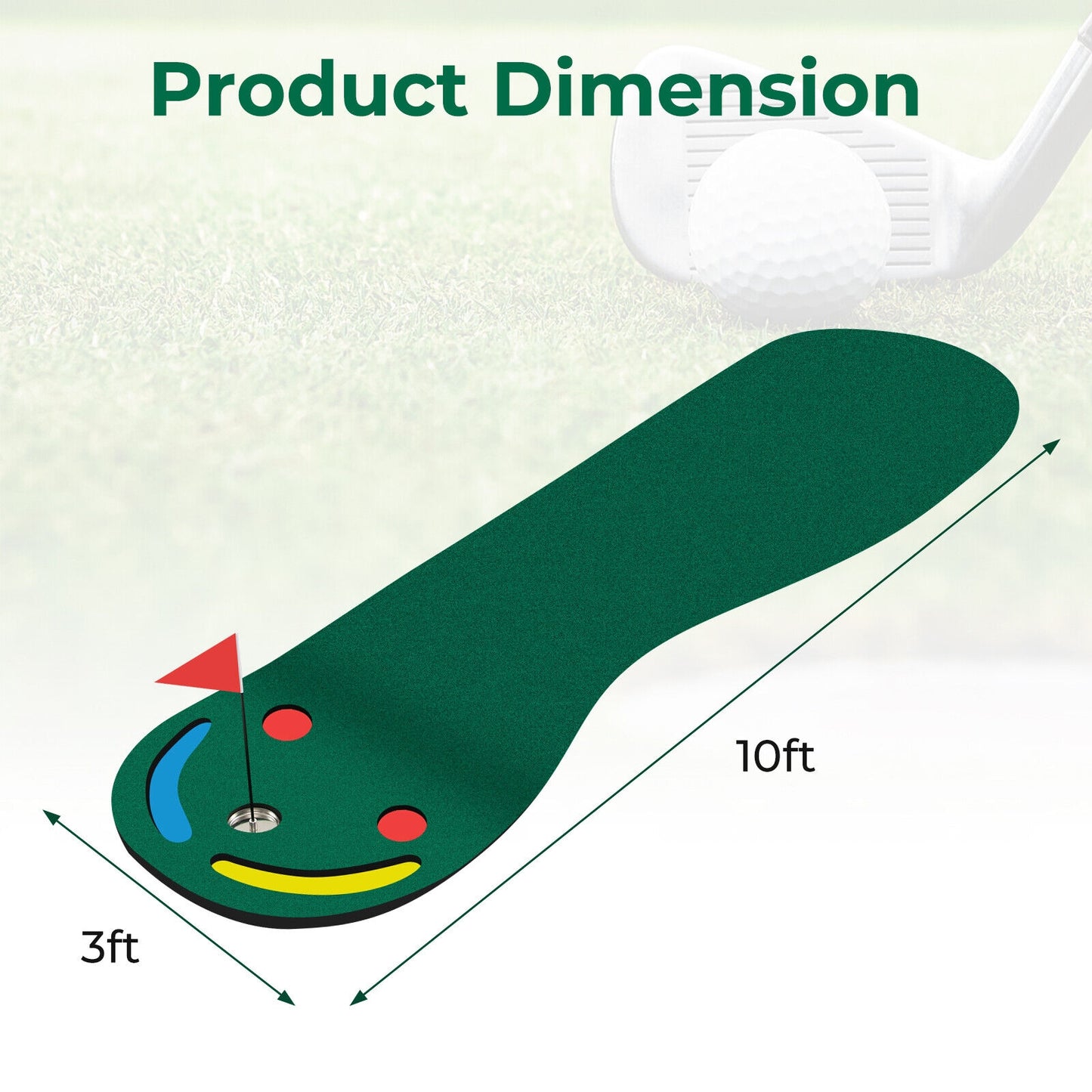 Golf Putting Green Set for Indoor Outdoor Use Kids Crystal