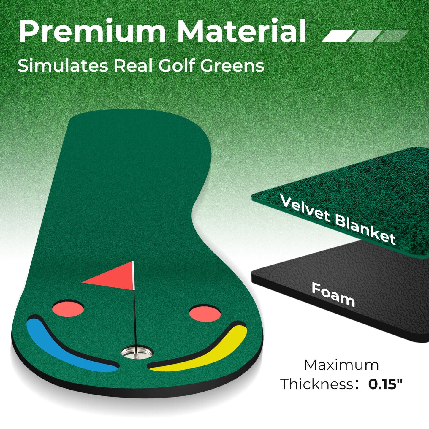 Golf Putting Green Set for Indoor Outdoor Use Kids Crystal