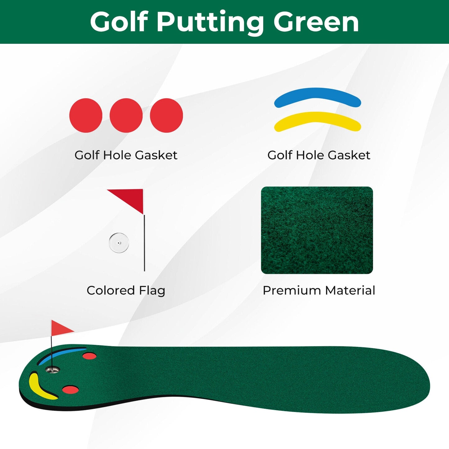 Golf Putting Green Set for Indoor Outdoor Use Kids Crystal