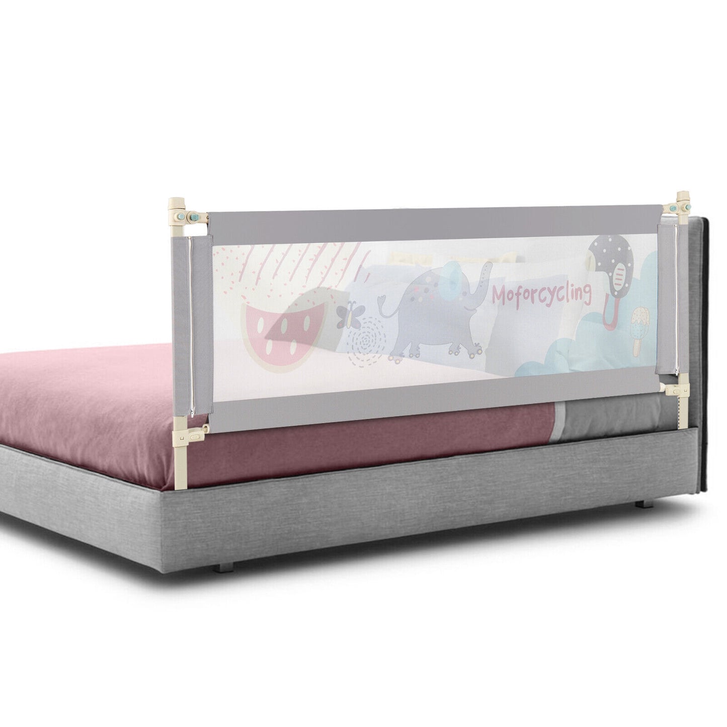 Vertical Lifting Baby Bed Rail with Lock-L Kids Crystal