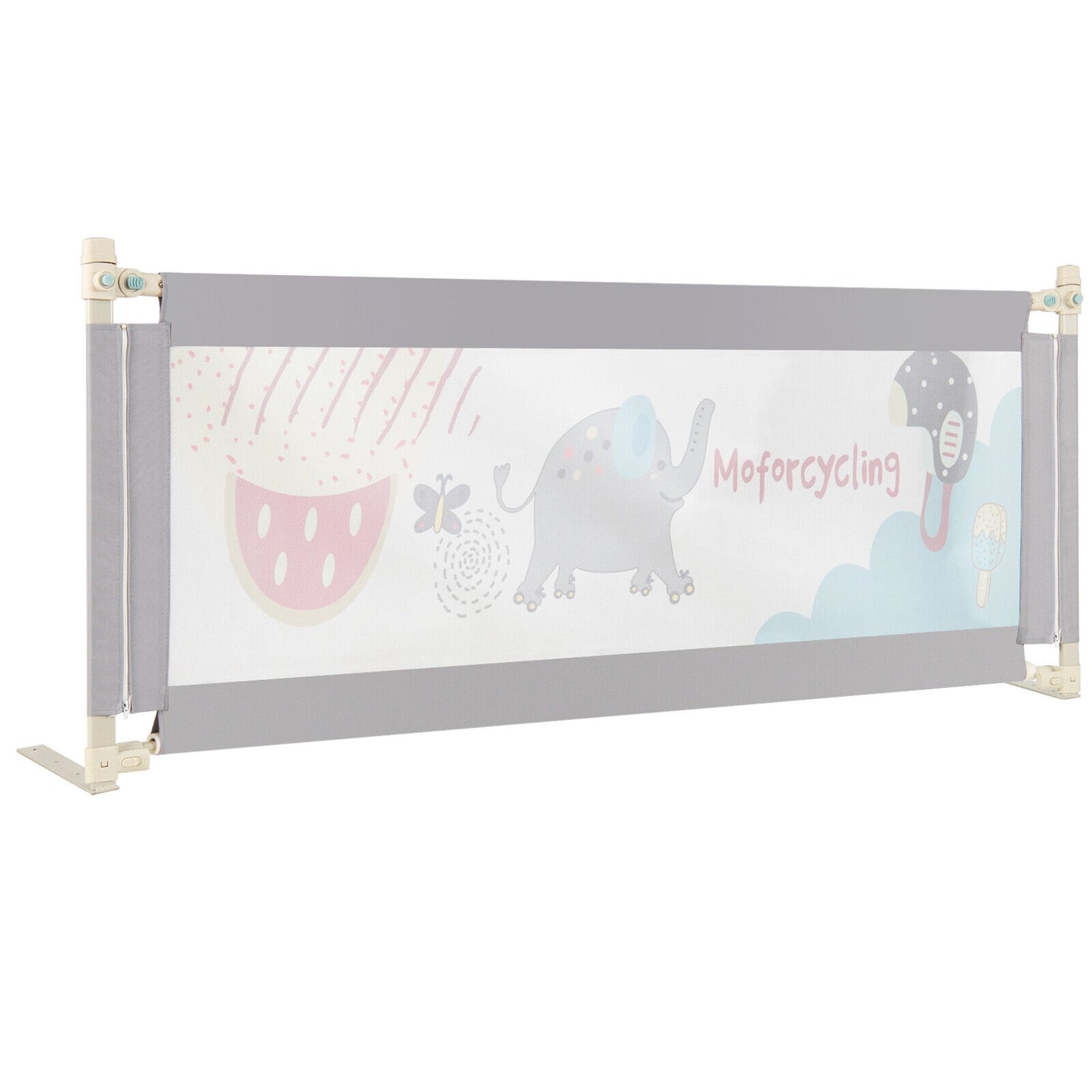 Vertical Lifting Baby Bed Rail with Lock-L Kids Crystal