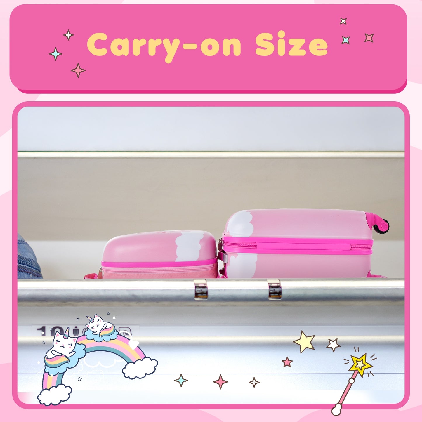 2 Pieces Kids Carry-on Luggage Set with 12 Inch Backpack-Multicolor Kids Crystal