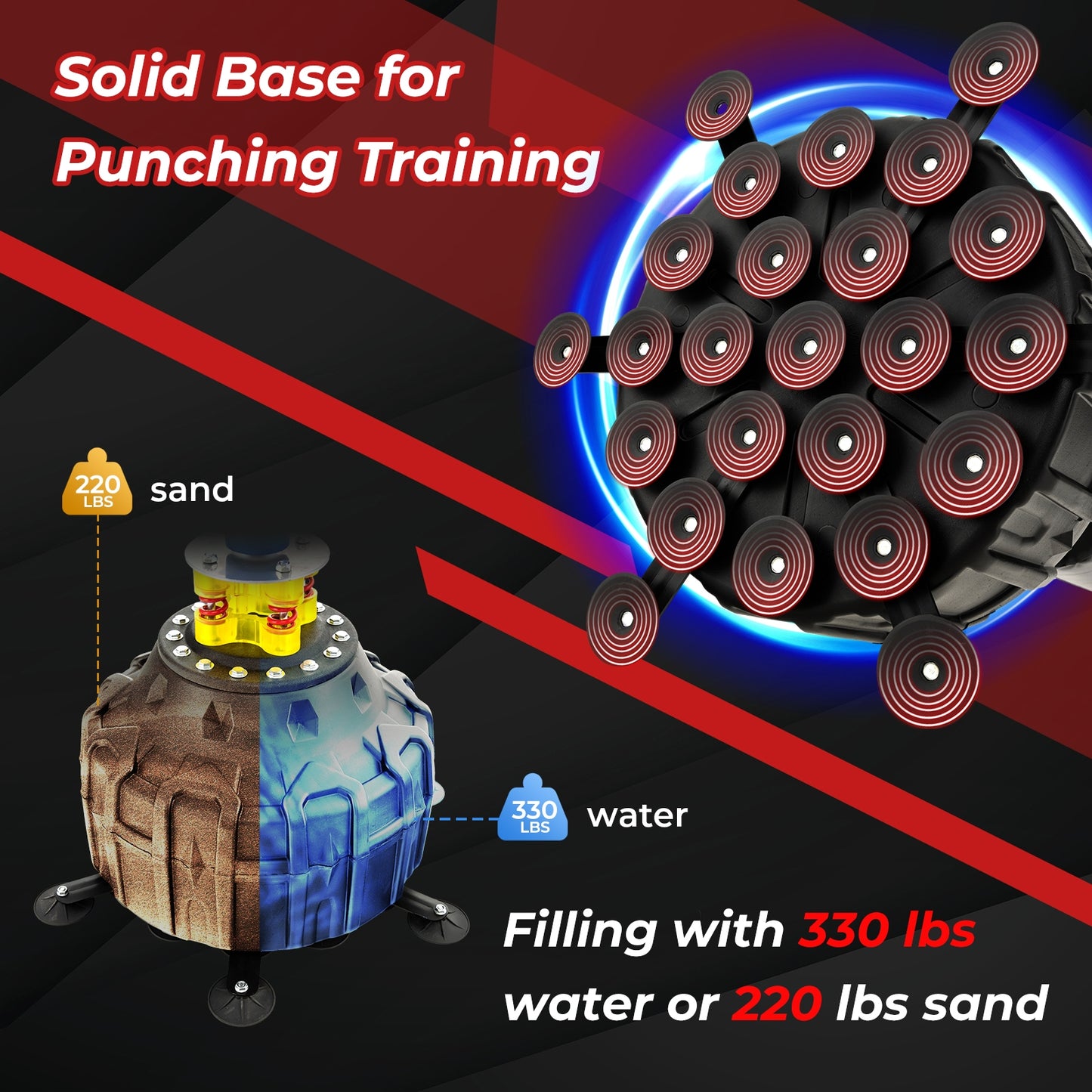 Freestanding Punching Bag 71 Inch Boxing Bag with 25 Suction Cups Gloves and Filling Base Kids Crystal