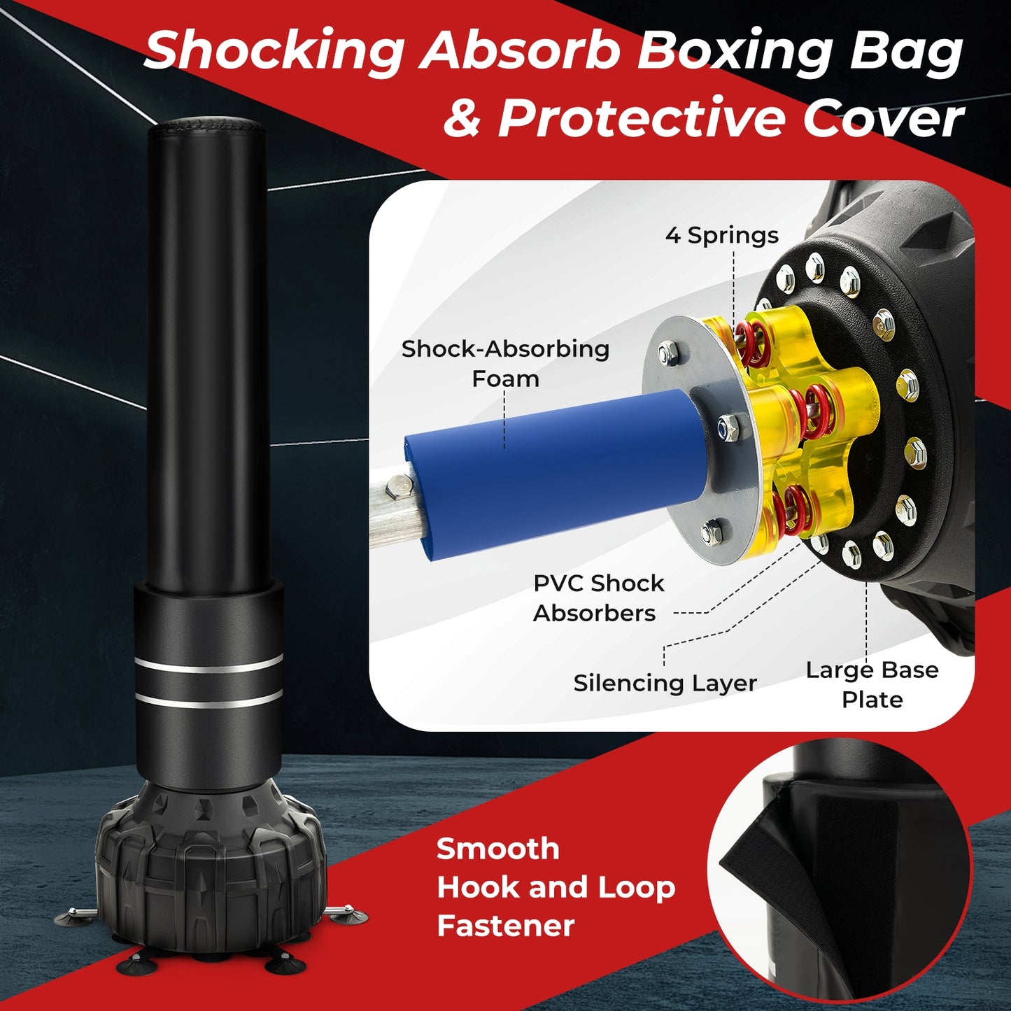 Freestanding Punching Bag 71 Inch Boxing Bag with 25 Suction Cups Gloves and Filling Base Kids Crystal