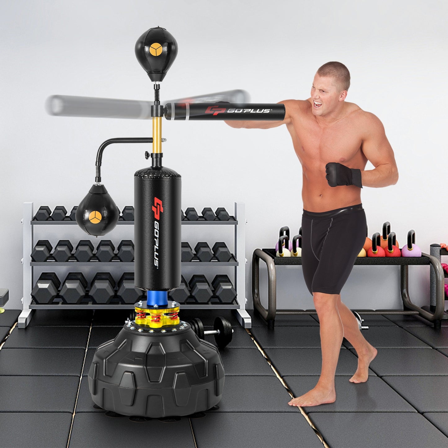 Boxing Speed Trainer Freestanding Fillable 360° Spinning Bar Adjustable Height Kids Crystal
