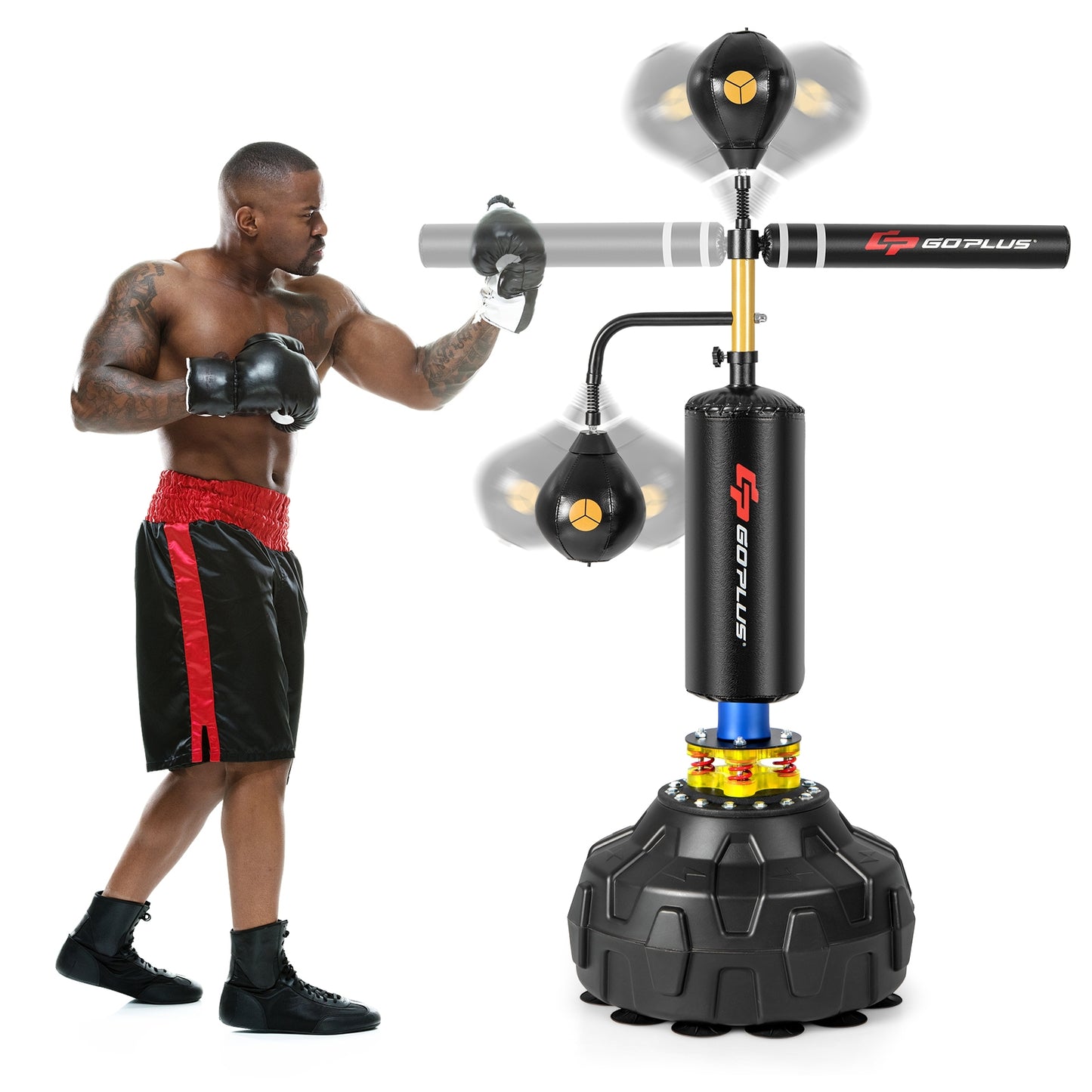 Boxing Speed Trainer Freestanding Fillable 360° Spinning Bar Adjustable Height Kids Crystal