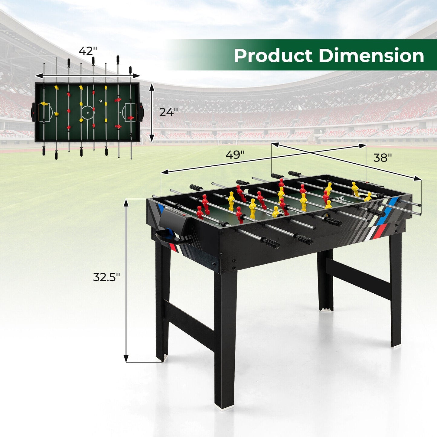 4-in-1 Multi Game Table with Pool Billiards Kids Crystal
