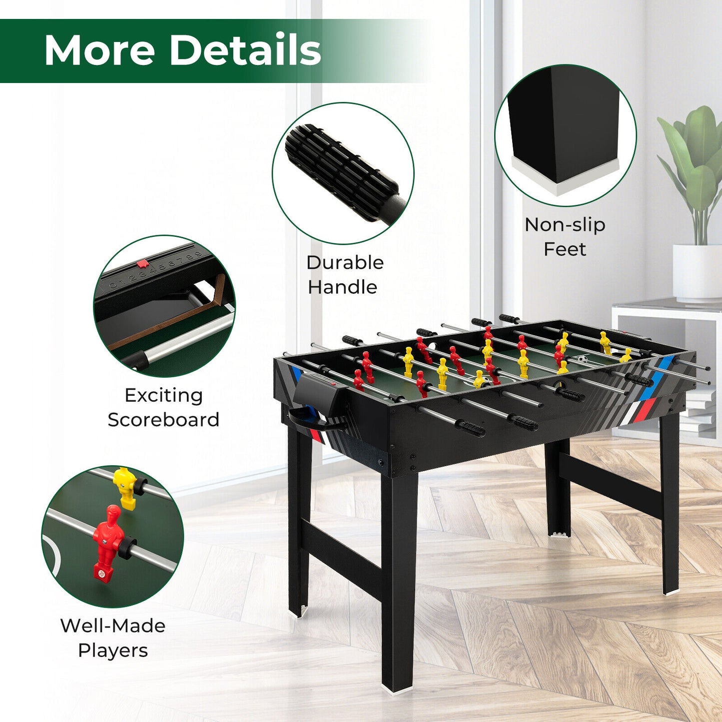 4-in-1 Multi Game Table with Pool Billiards Kids Crystal