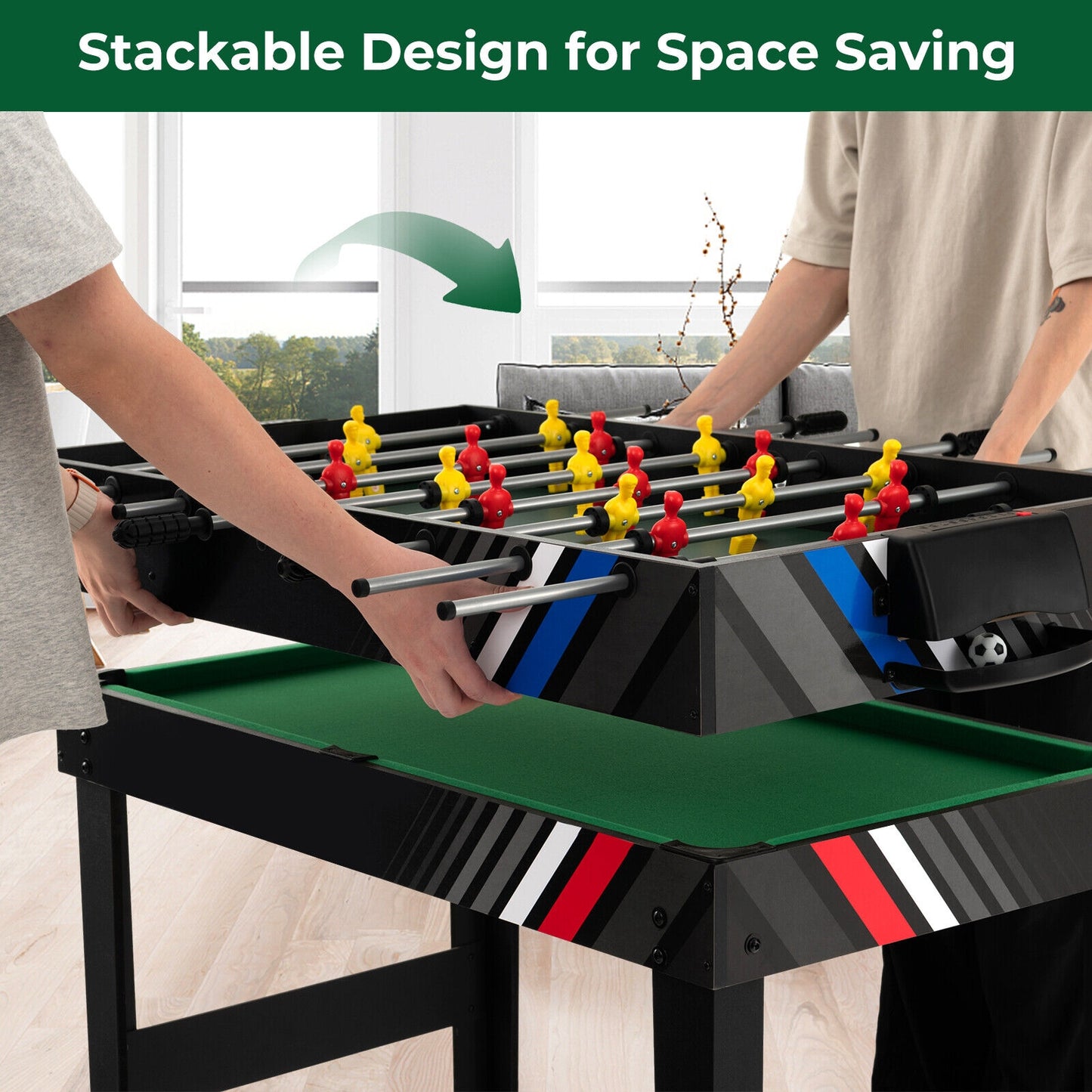 4-in-1 Multi Game Table with Pool Billiards Kids Crystal
