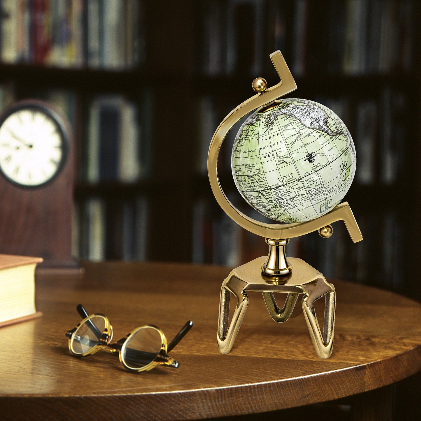 Educational Geographic 5/8/10 Inch World Globe with Triangle Metal Stand-5 inches Kids Crystal