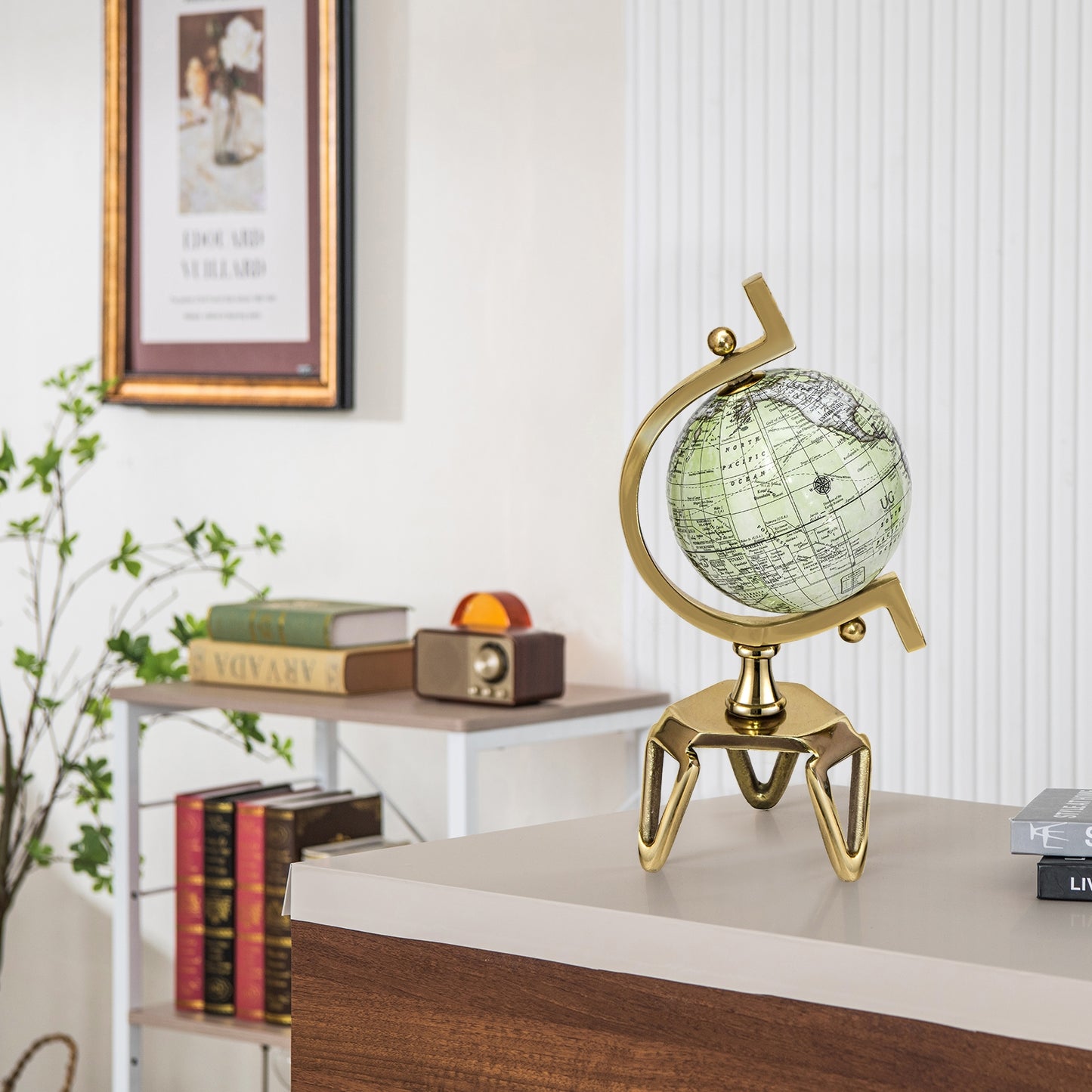 Educational Geographic 5/8/10 Inch World Globe with Triangle Metal Stand-5 inches Kids Crystal