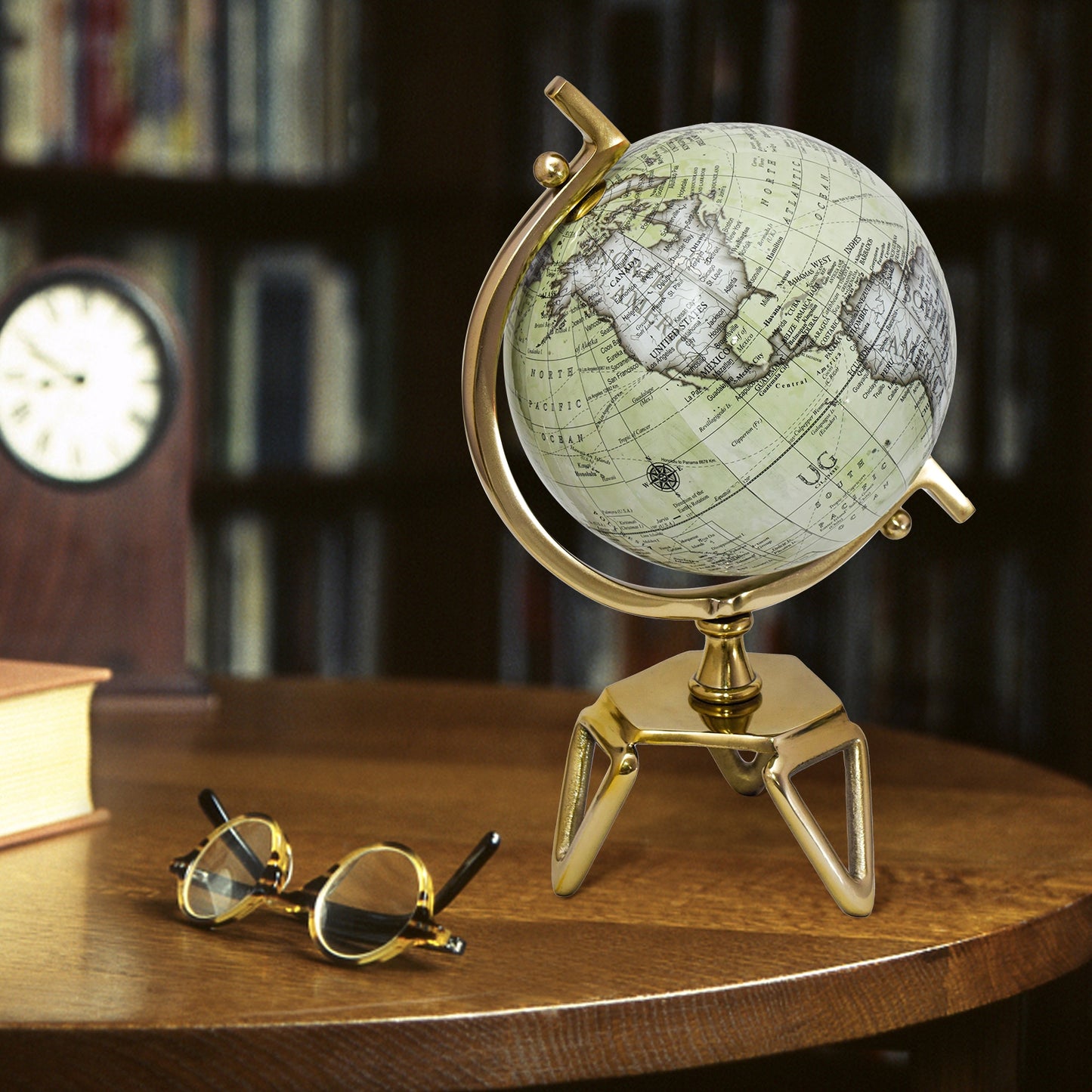 Educational Geographic 5/8/10 Inch World Globe with Triangle Metal Stand-8 inches Kids Crystal