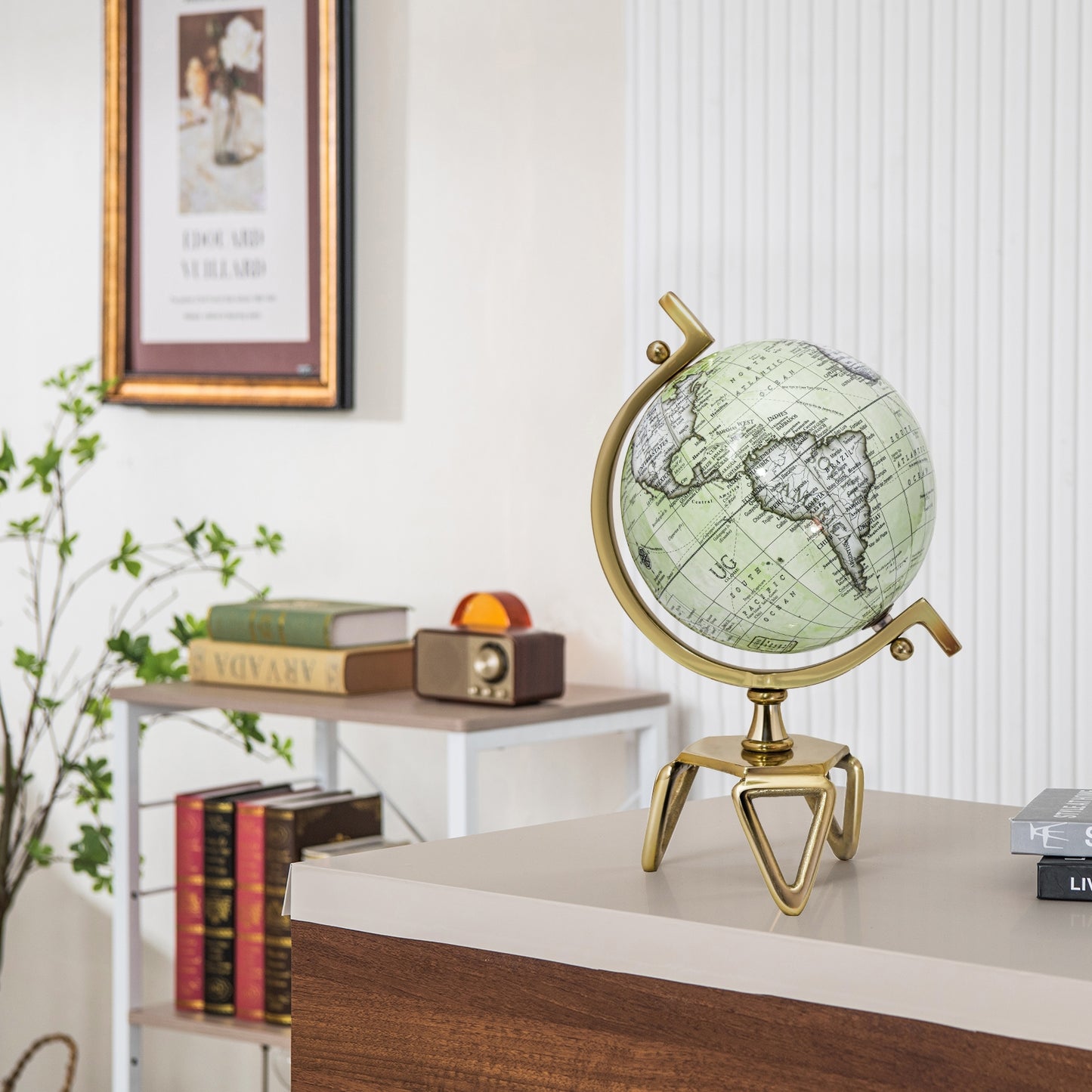 Educational Geographic 5/8/10 Inch World Globe with Triangle Metal Stand-8 inches Kids Crystal