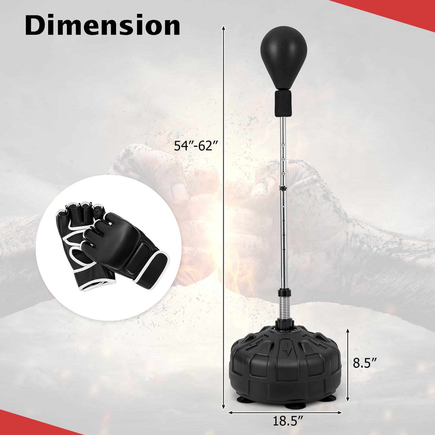 Freestanding Reflex Punching Bag for Adults Kids Crystal
