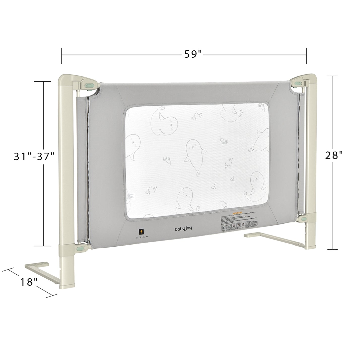 Bed Rail Guard for Toddlers Kid with Adjustable Height and Safety Lock-59 inch Kids Crystal