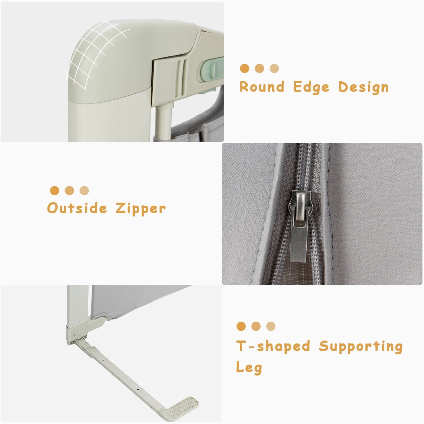 Bed Rail Guard for Toddlers Kid with Adjustable Height and Safety Lock-59 inch Kids Crystal