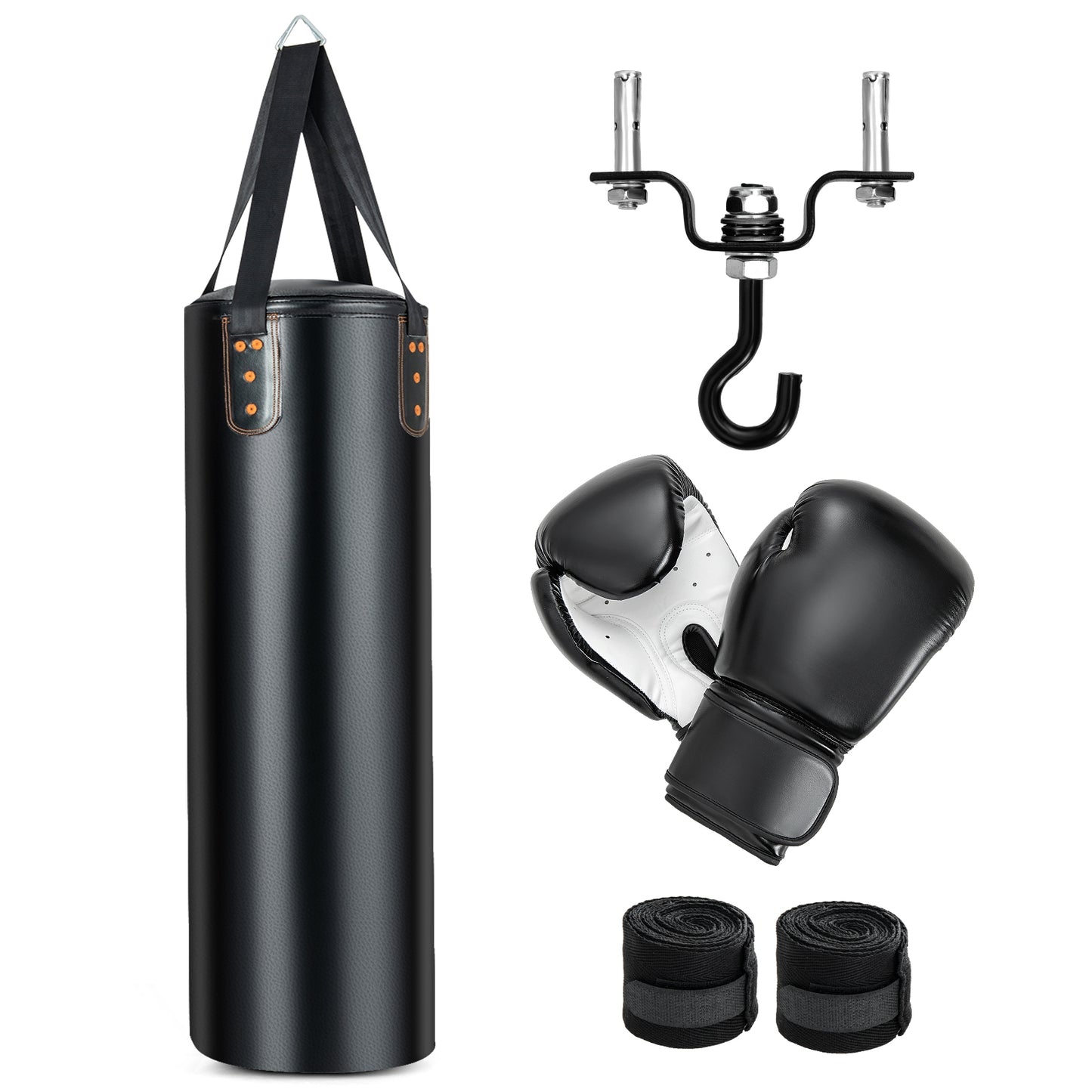 4-In-1 Hanging Punching Bag Set with Punching Gloves and Ceiling Hook Kids Crystal