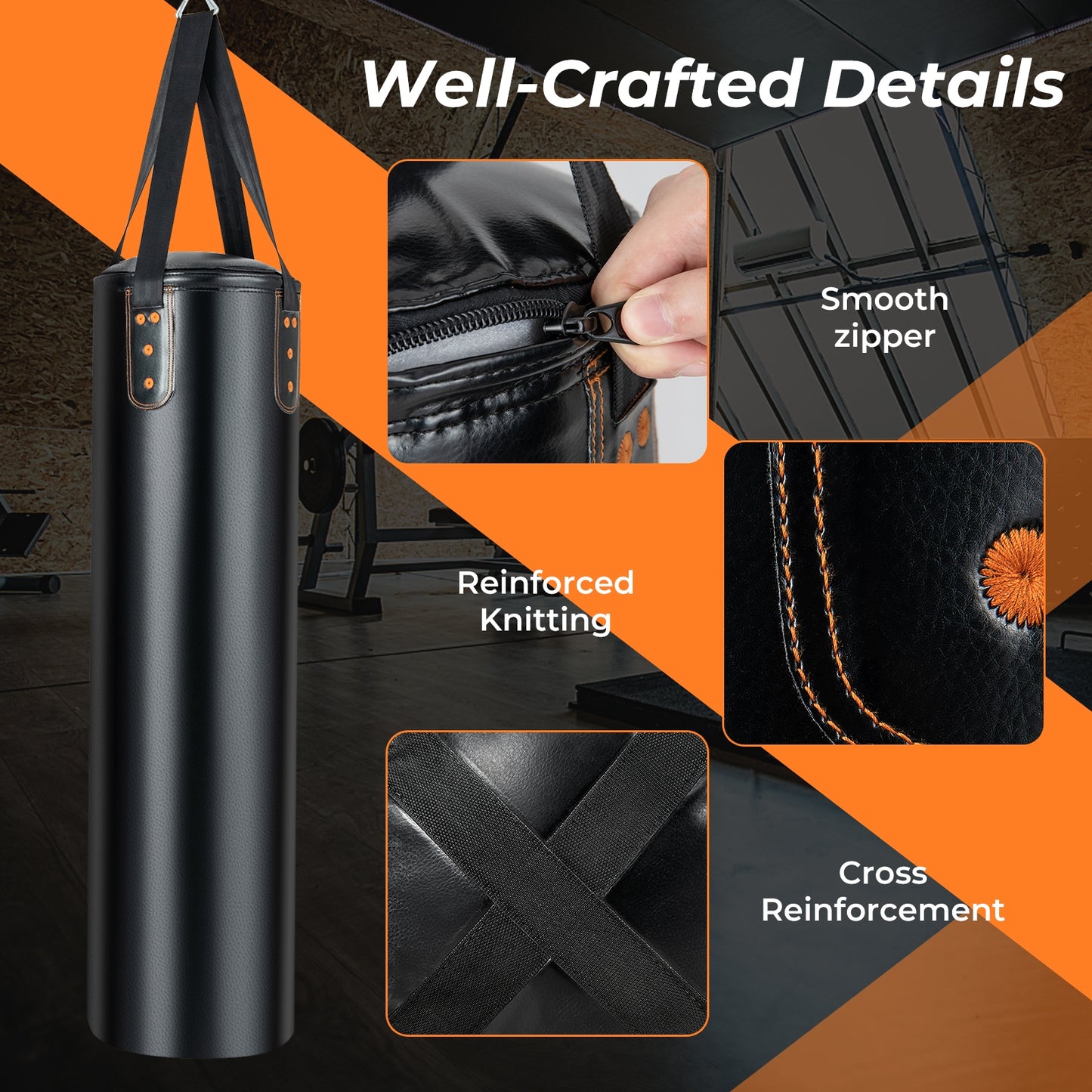 4-In-1 Hanging Punching Bag Set with Punching Gloves and Ceiling Hook Kids Crystal
