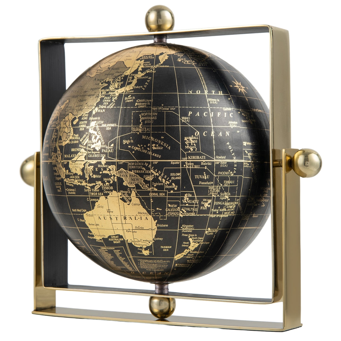 Geographic 6/ 8/ 10 Inch World Globe with Clear Printing and Square Frame-S Kids Crystal