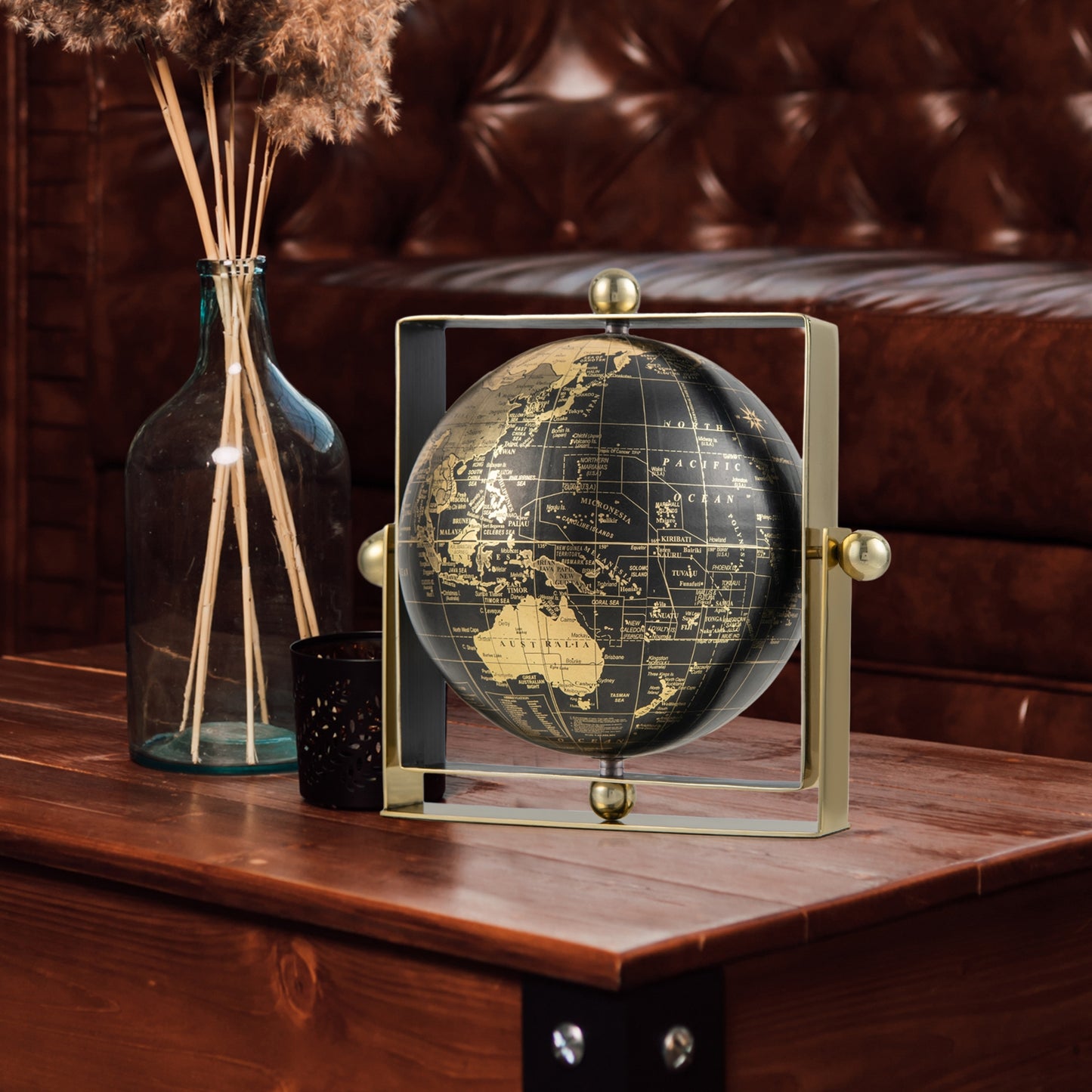 Geographic 6/ 8/ 10 Inch World Globe with Clear Printing and Square Frame-S Kids Crystal