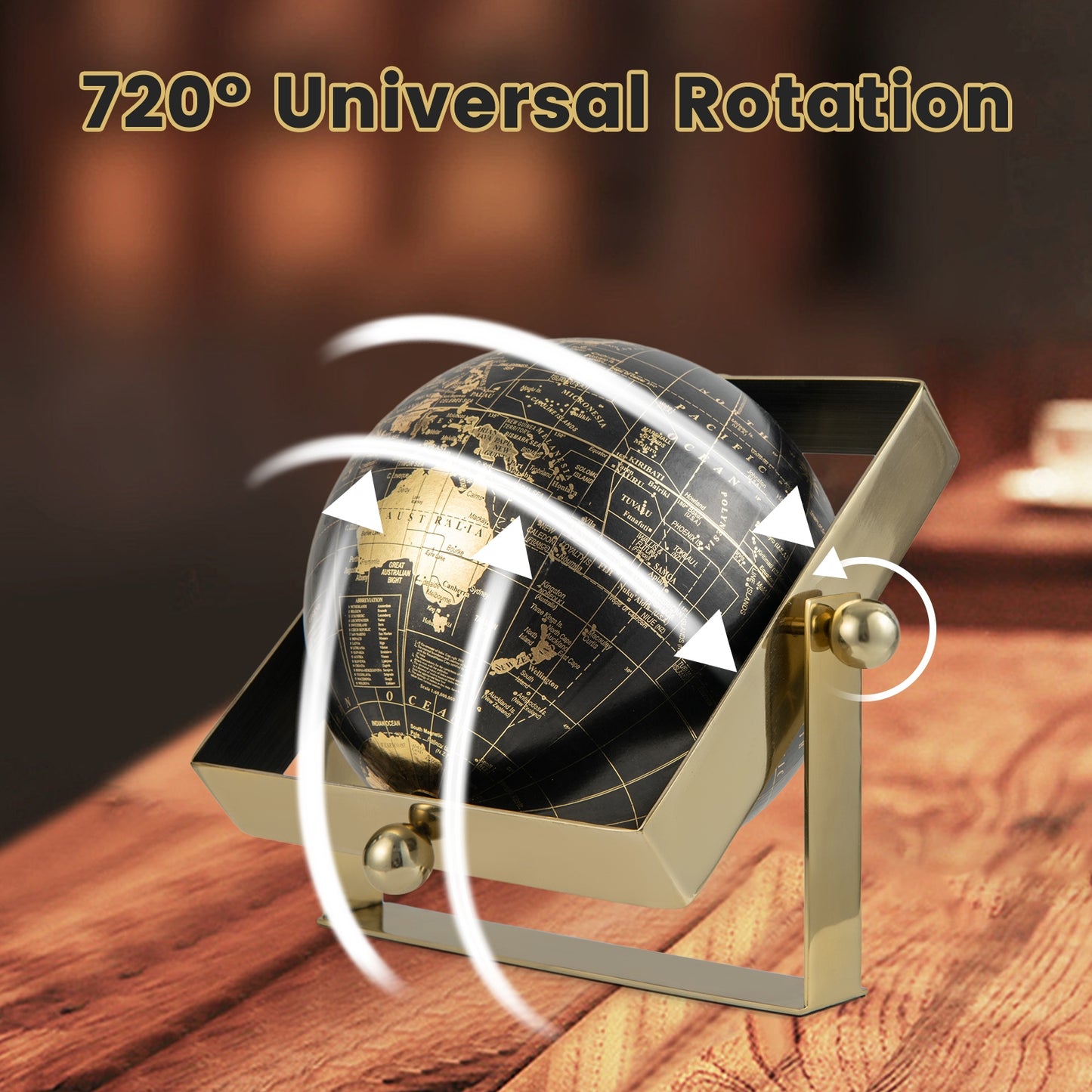 Geographic 6/ 8/ 10 Inch World Globe with Clear Printing and Square Frame-S Kids Crystal