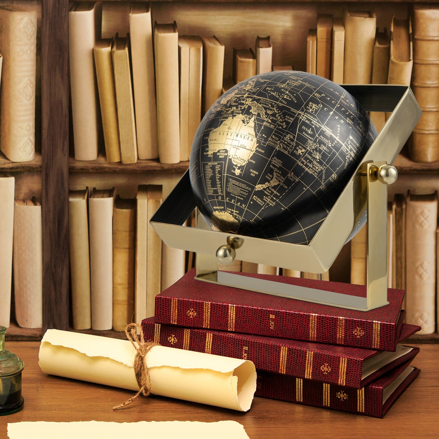 Geographic 6/ 8/ 10 Inch World Globe with Clear Printing and Square Frame-M Kids Crystal