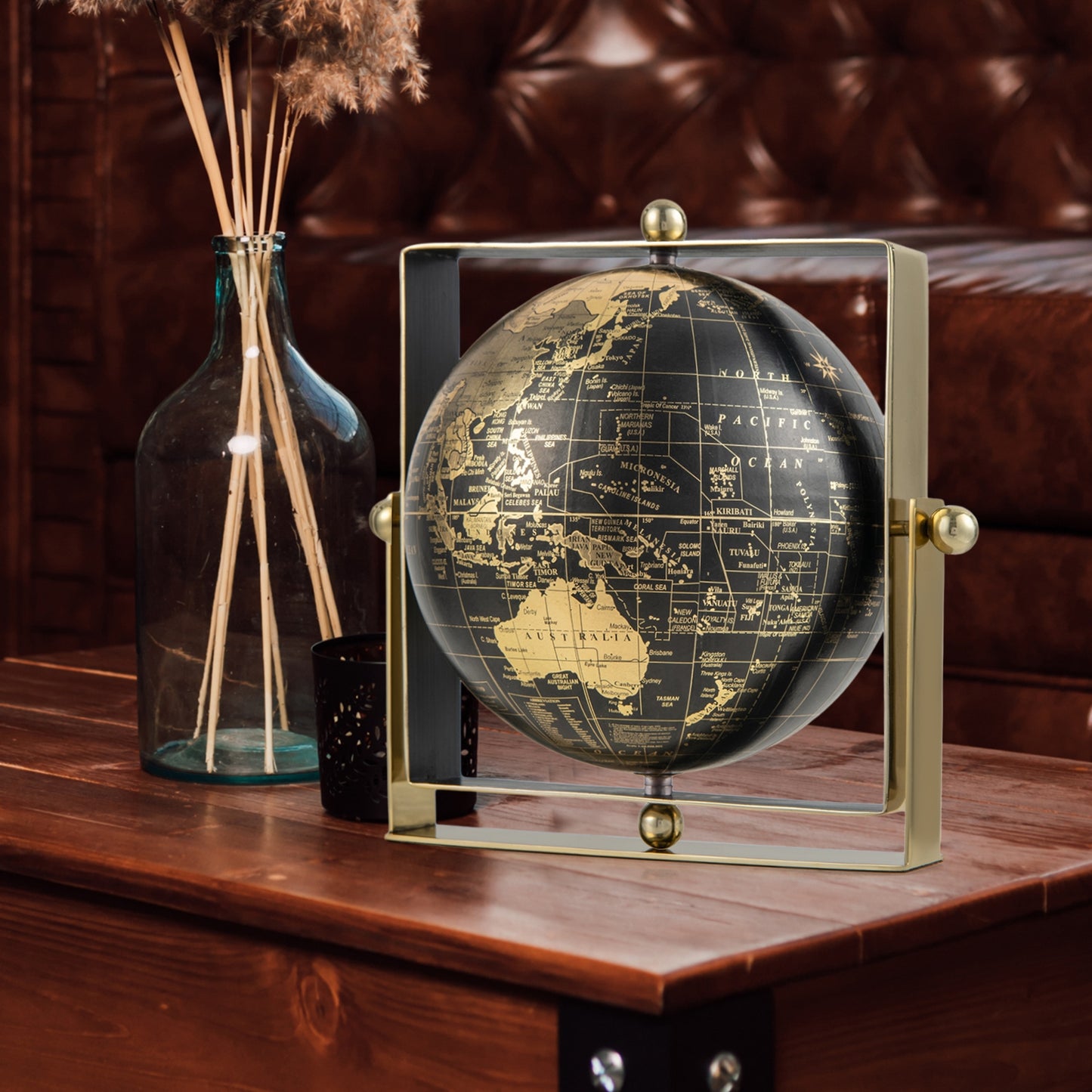 Geographic 6/ 8/ 10 Inch World Globe with Clear Printing and Square Frame-M Kids Crystal
