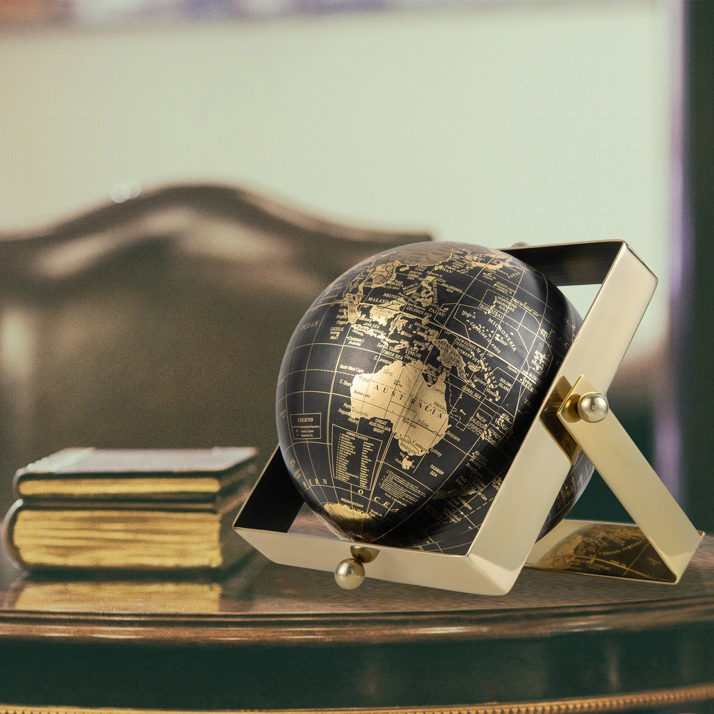Geographic 6/ 8/ 10 Inch World Globe with Clear Printing and Square Frame-L Kids Crystal