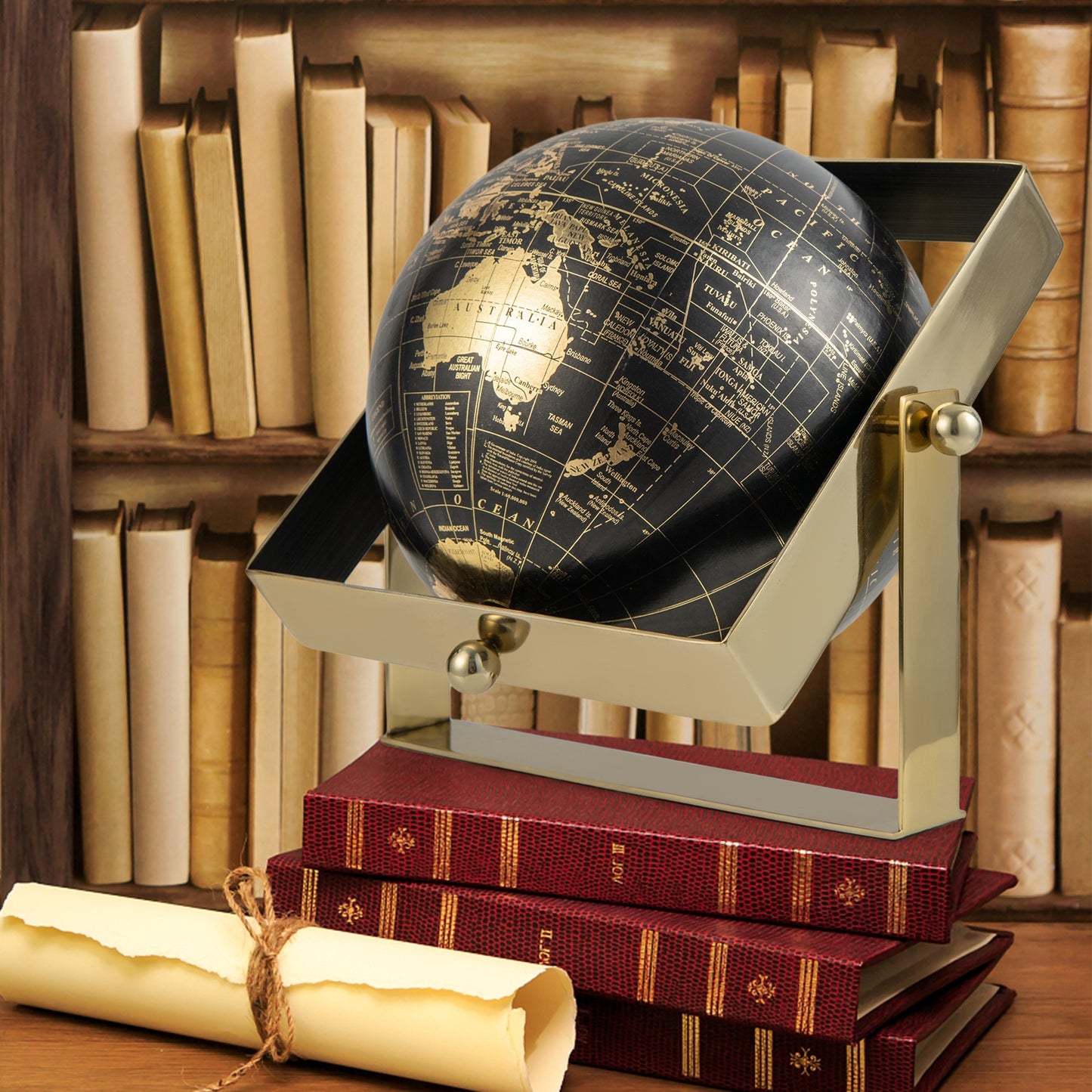 Geographic 6/ 8/ 10 Inch World Globe with Clear Printing and Square Frame-L Kids Crystal