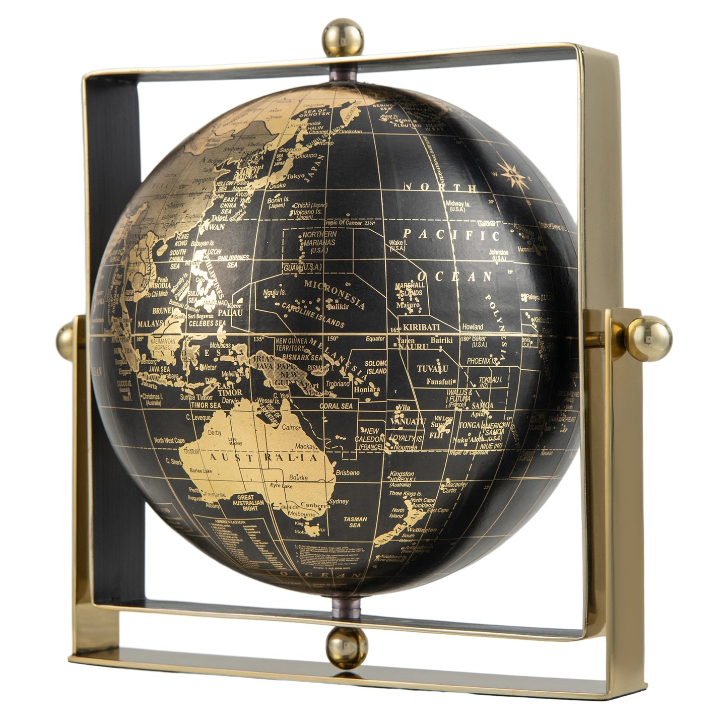 Geographic 6/ 8/ 10 Inch World Globe with Clear Printing and Square Frame-L Kids Crystal