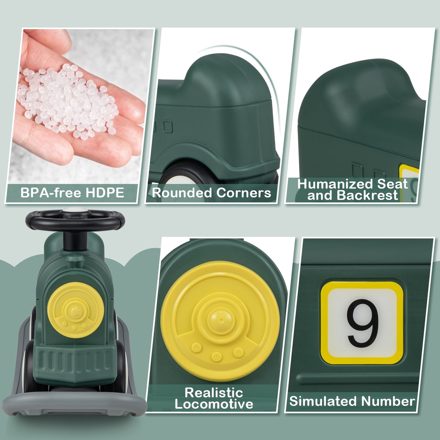 3-in-1 Rocking Horse and Scooter with Detachable Balance Board Kids Crystal