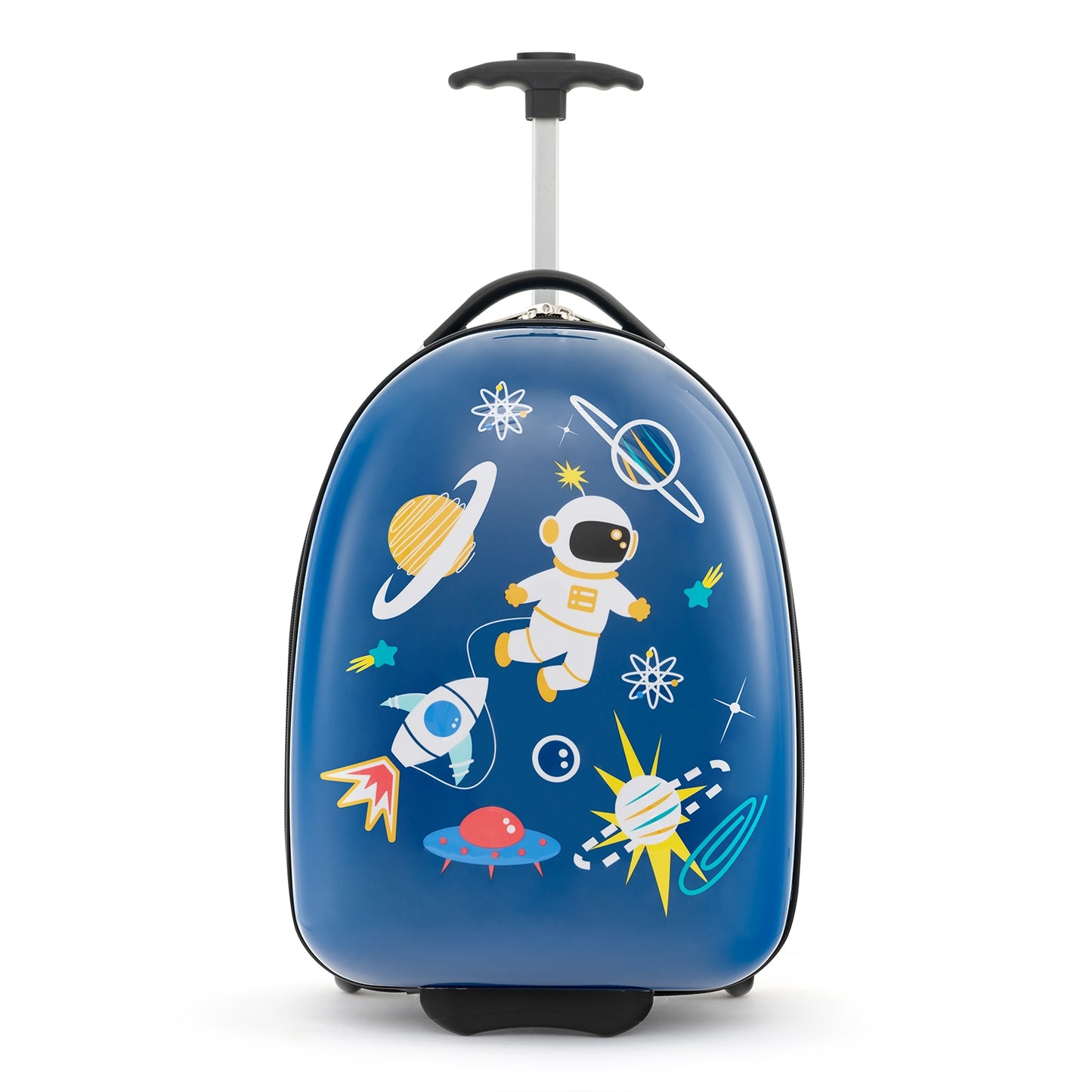 16 Inch Kids Carry-On Luggage Hard Shell Suitcase with Wheels-Blue Kids Crystal