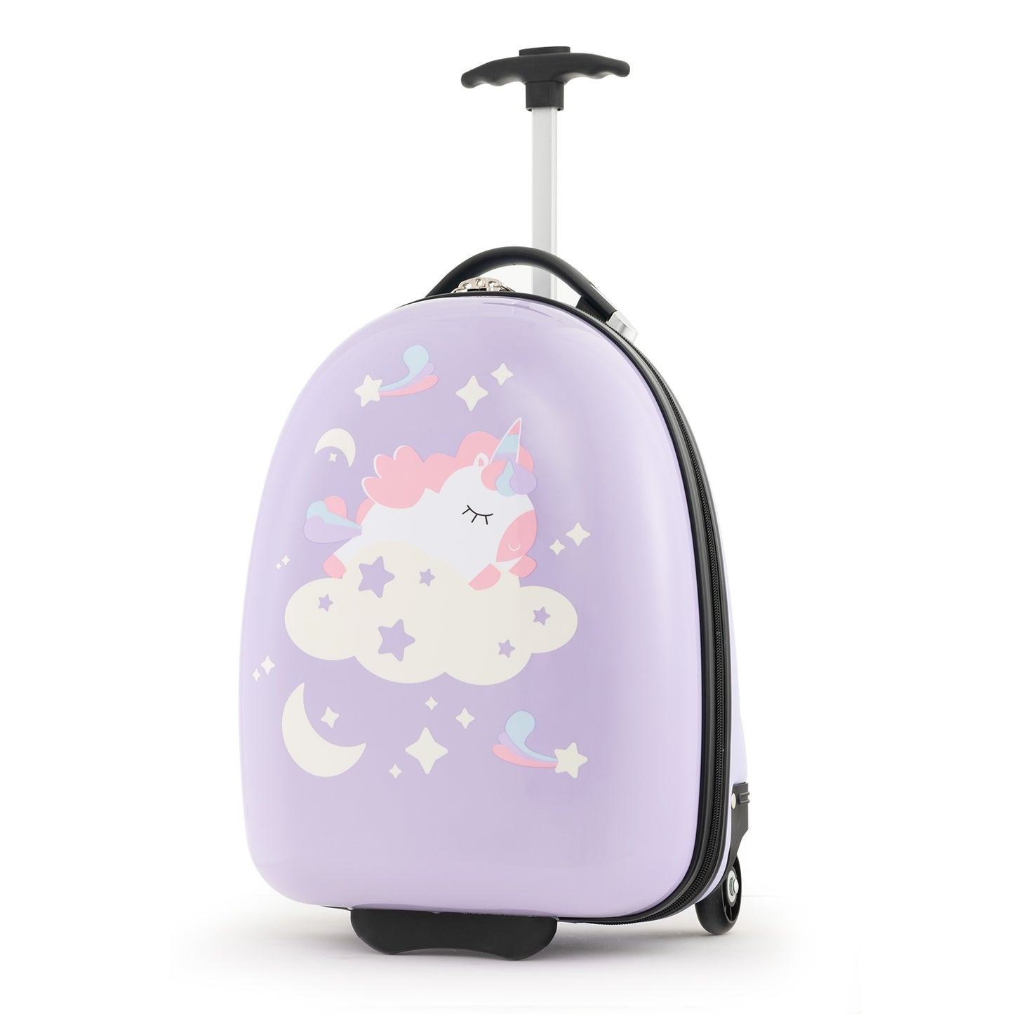 16 Inch Kids Carry-On Luggage Hard Shell Suitcase with Wheels-Pink Kids Crystal