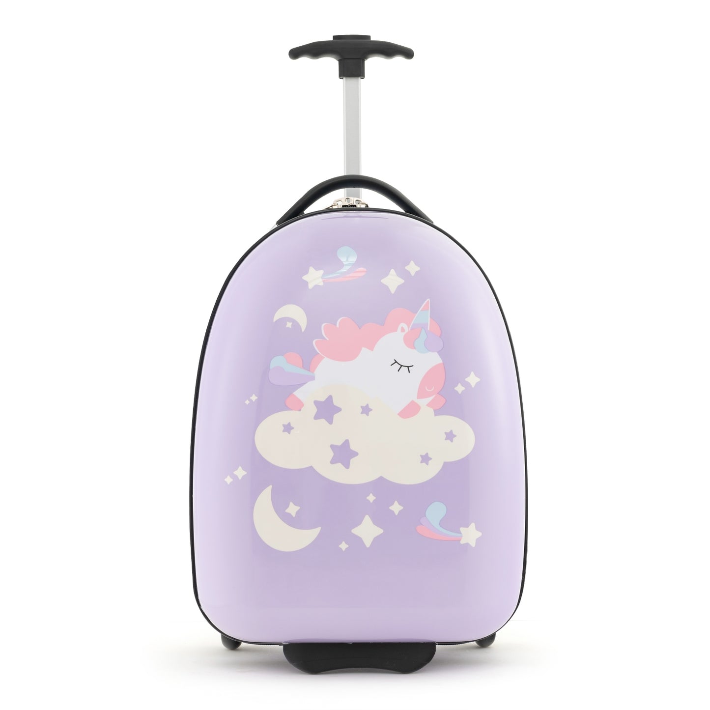16 Inch Kids Carry-On Luggage Hard Shell Suitcase with Wheels-Pink Kids Crystal
