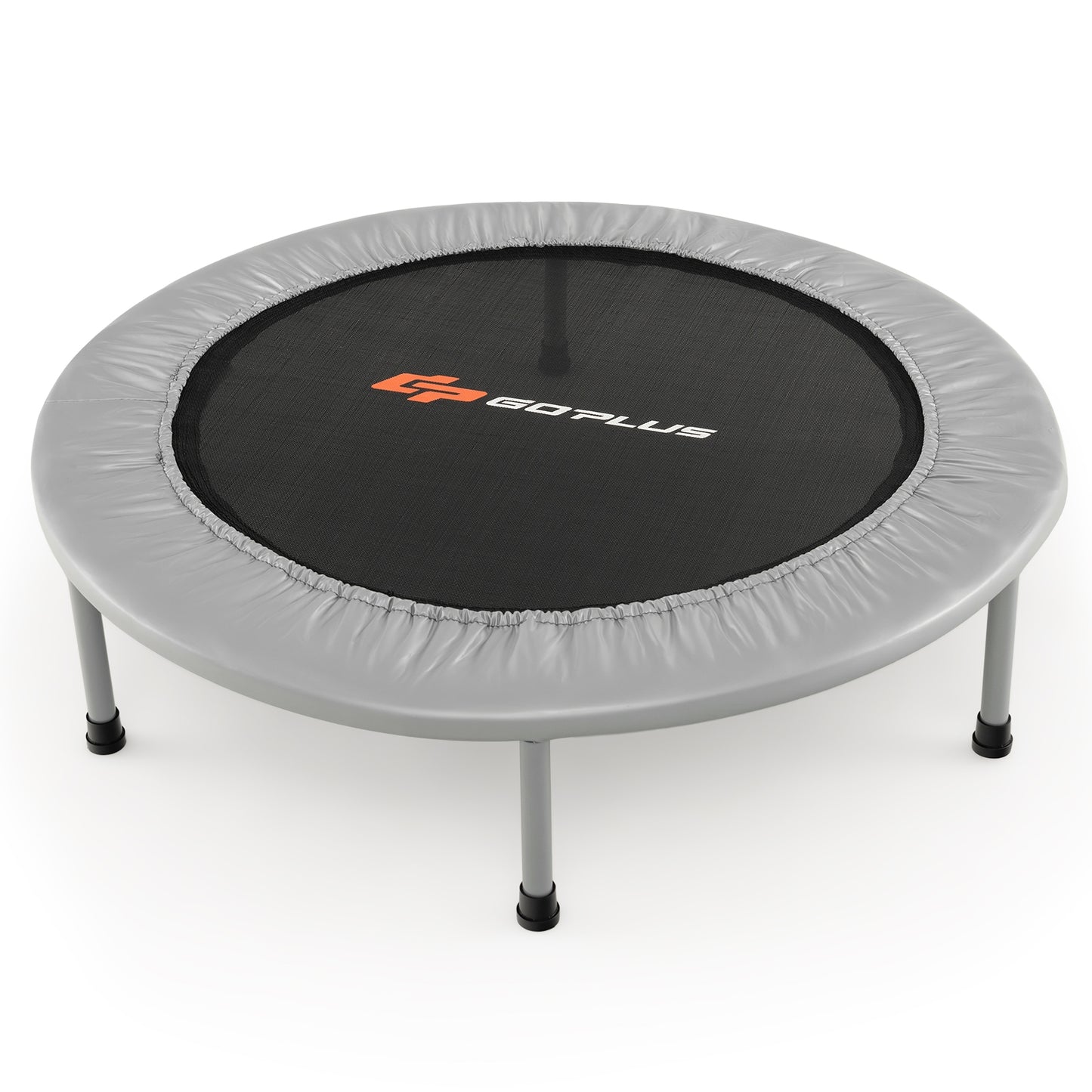 38 Inch Mini Folding Trampoline Portable Recreational Fitness Rebounder-Gray Kids Crystal
