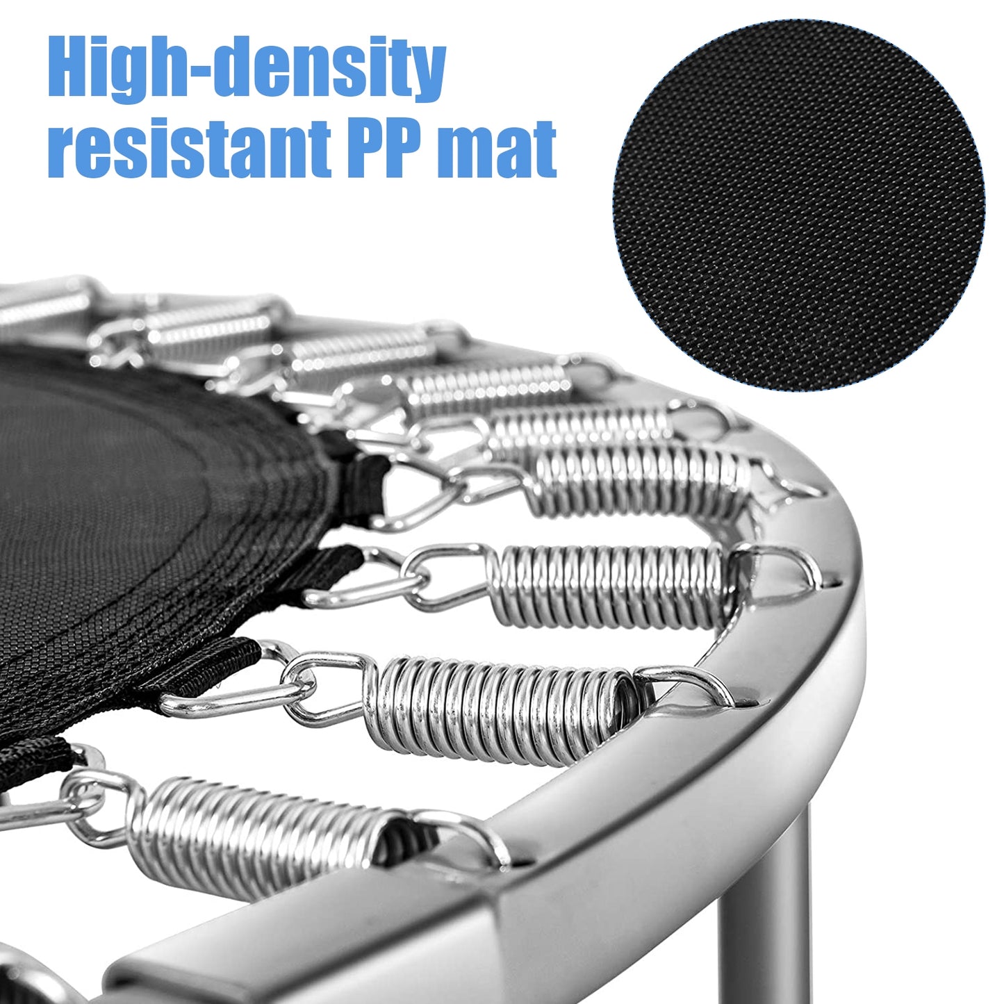 38 Inch Mini Folding Trampoline Portable Recreational Fitness Rebounder-Gray Kids Crystal