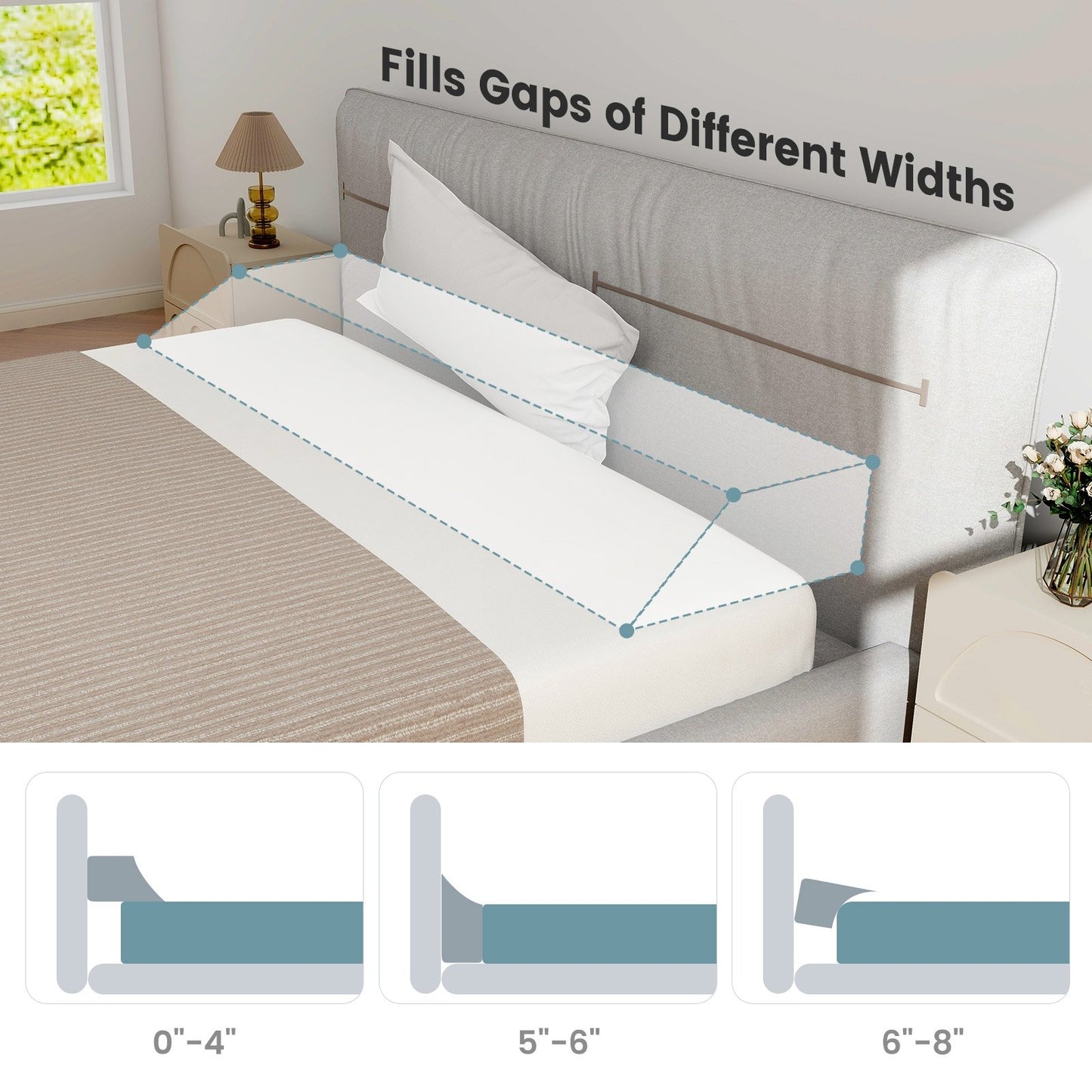 Bed Wedge Pillow with Storage Bag-King Size Kids Crystal