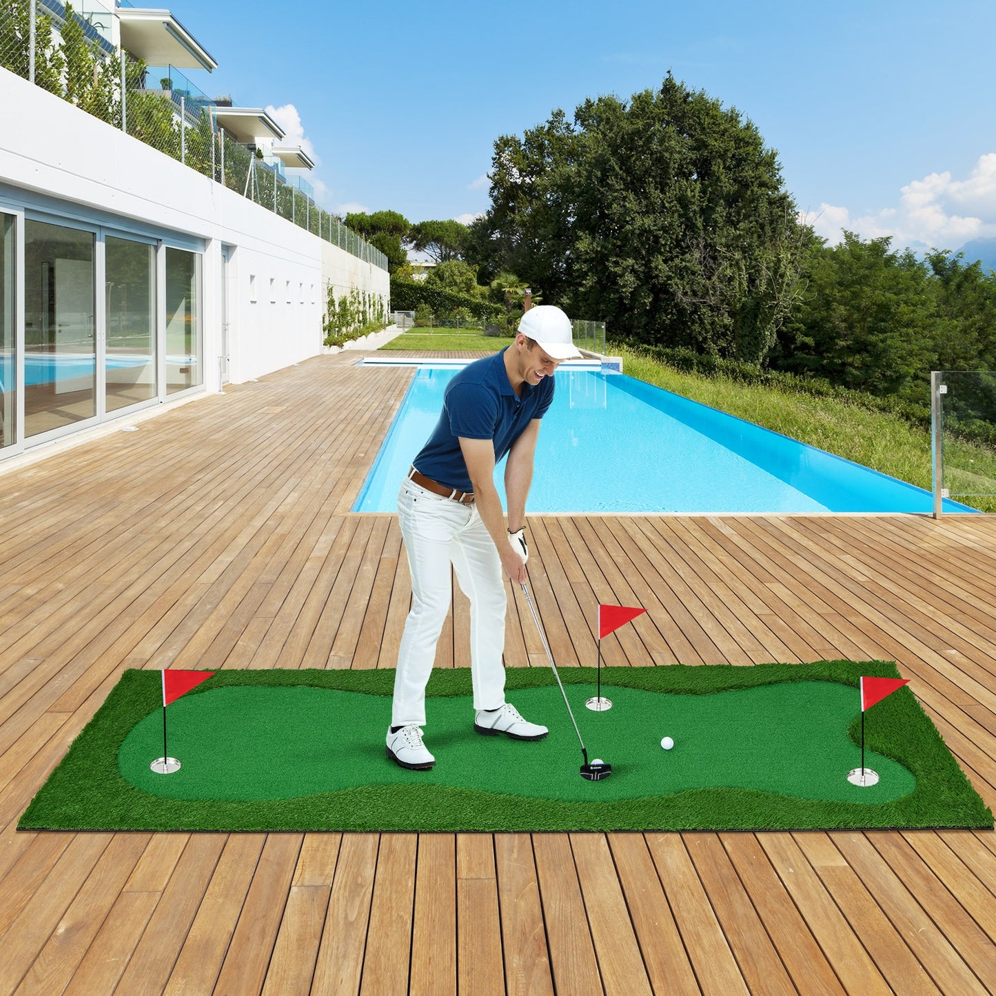 Golf Putting Green with Realistic Artificial Grass Turf-S Kids Crystal