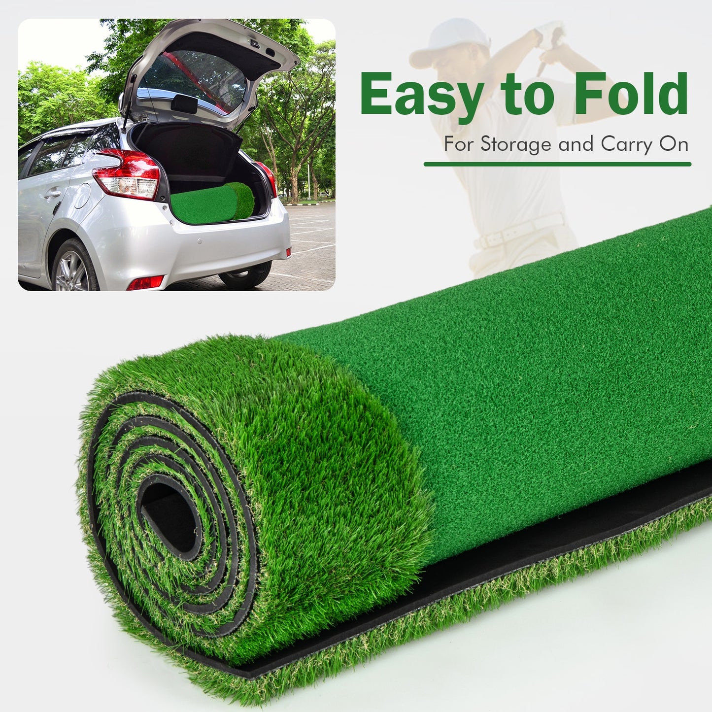 Golf Putting Green with Realistic Artificial Grass Turf-S Kids Crystal